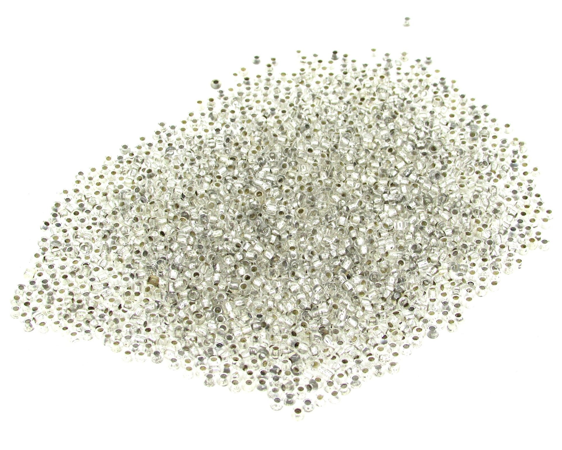 11/0 Seed Beads, Oxidized Silver Lined Clear Spacers