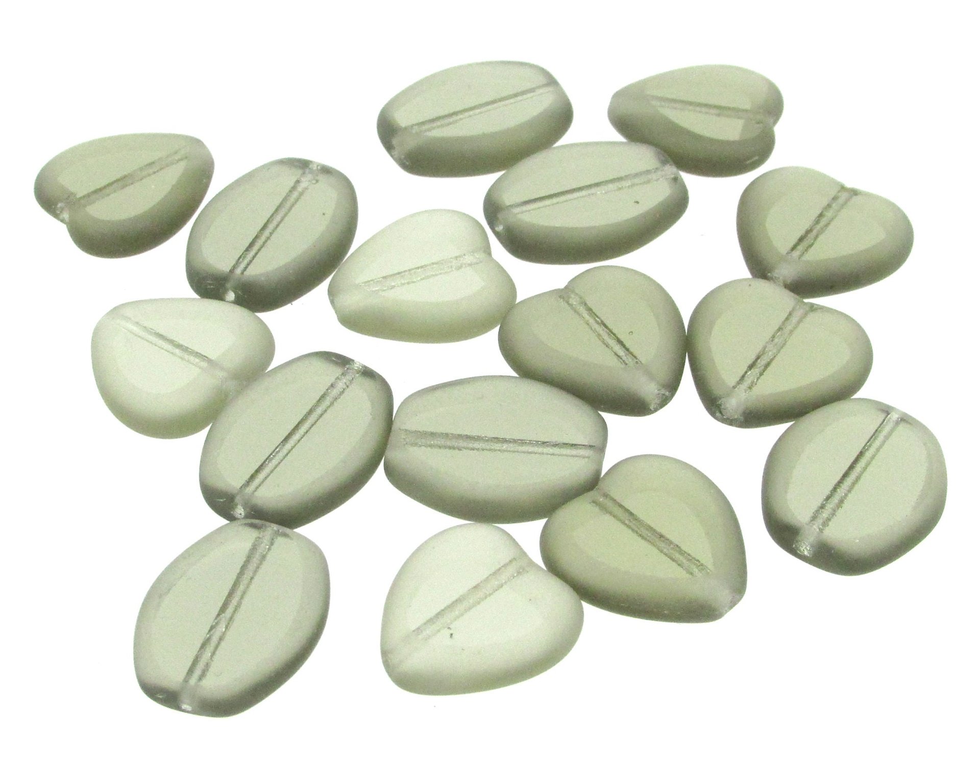 Black Diamond Window Bead Mix, Translucent Greige Czech Glass