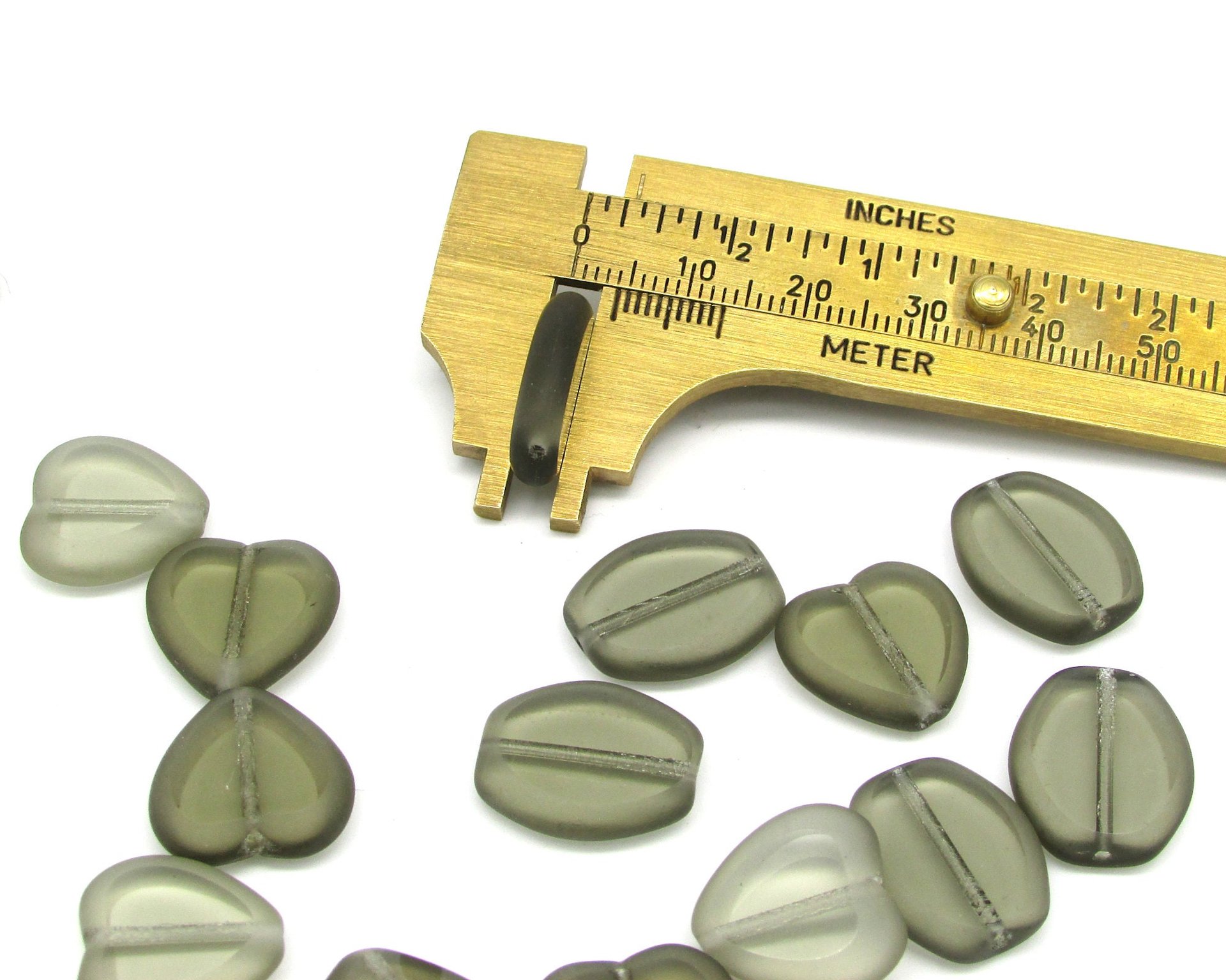 Black Diamond Window Bead Mix, Translucent Greige Czech Glass