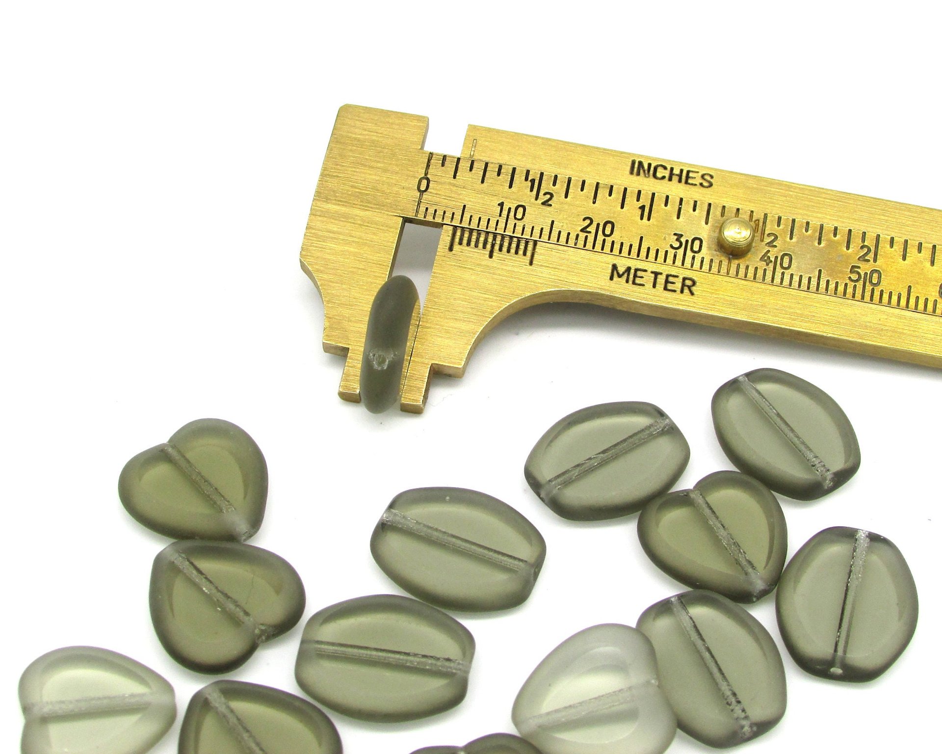 Black Diamond Window Bead Mix, Translucent Greige Czech Glass