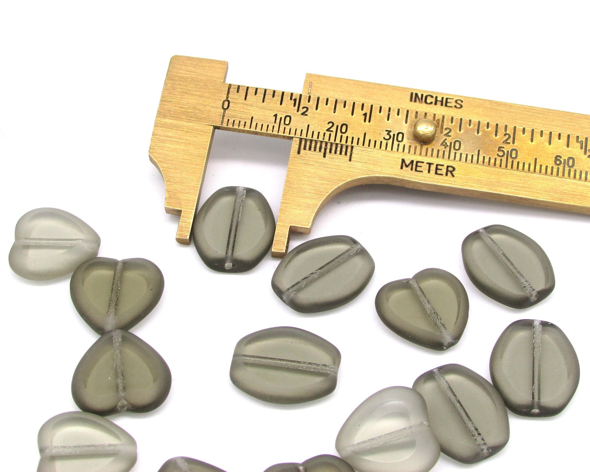 Black Diamond Window Bead Mix, Translucent Greige Czech Glass