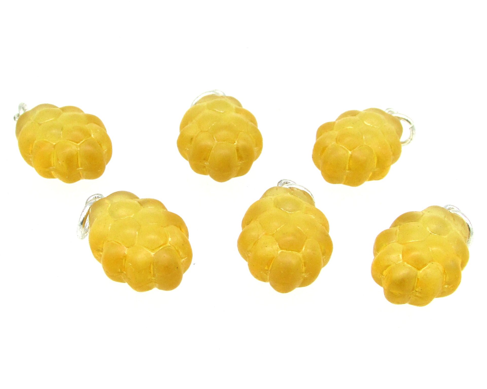 20.5x13mm Grape Cluster Charms, Czech Pressed Glass Bead Pendants