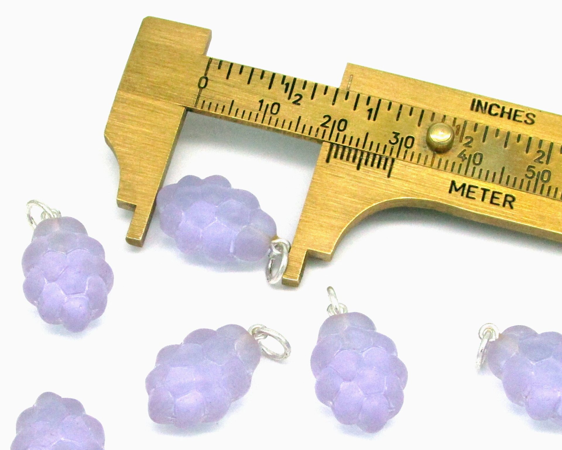 20.5x13mm Grape Cluster Charms, Czech Pressed Glass Bead Pendants