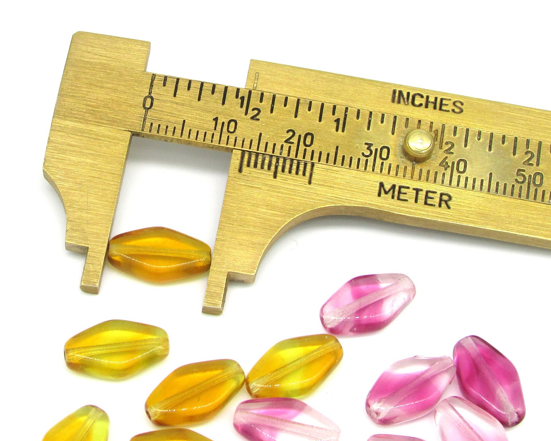 13x8mm Flat Diamond Pressed Glass Beads