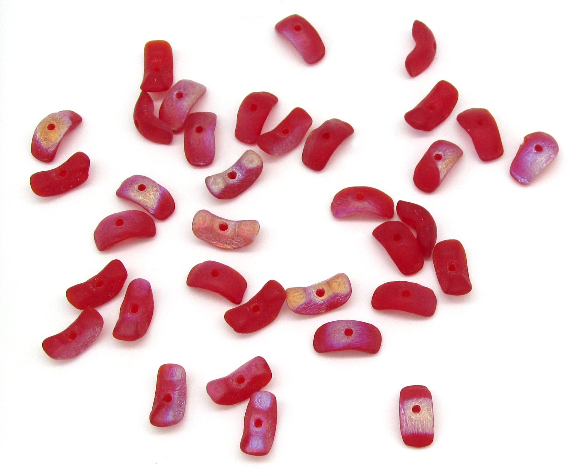 8mm Red Angel Wing Czech Glass Beads