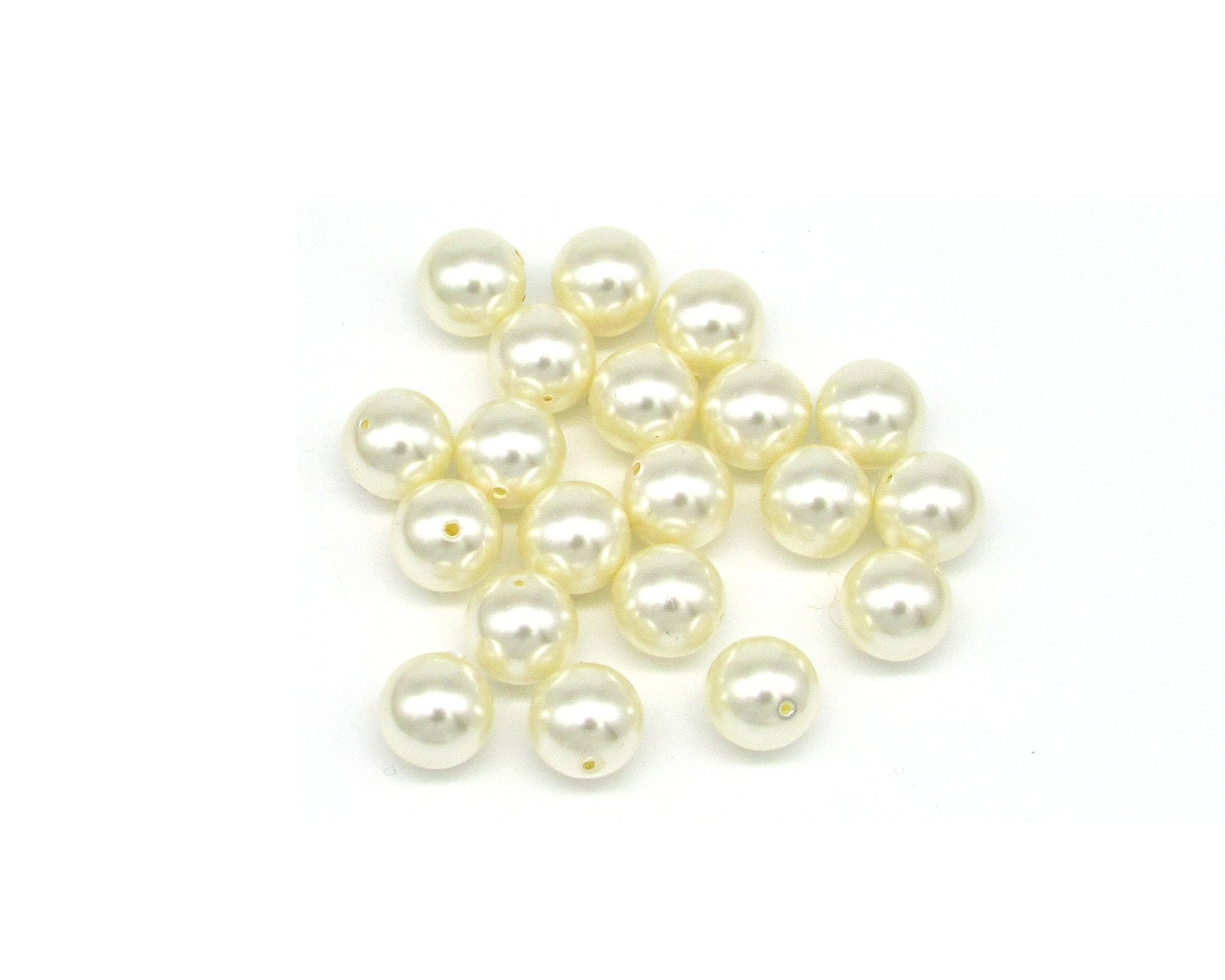 8mm Round Creamrose Crystal Pearl Beads