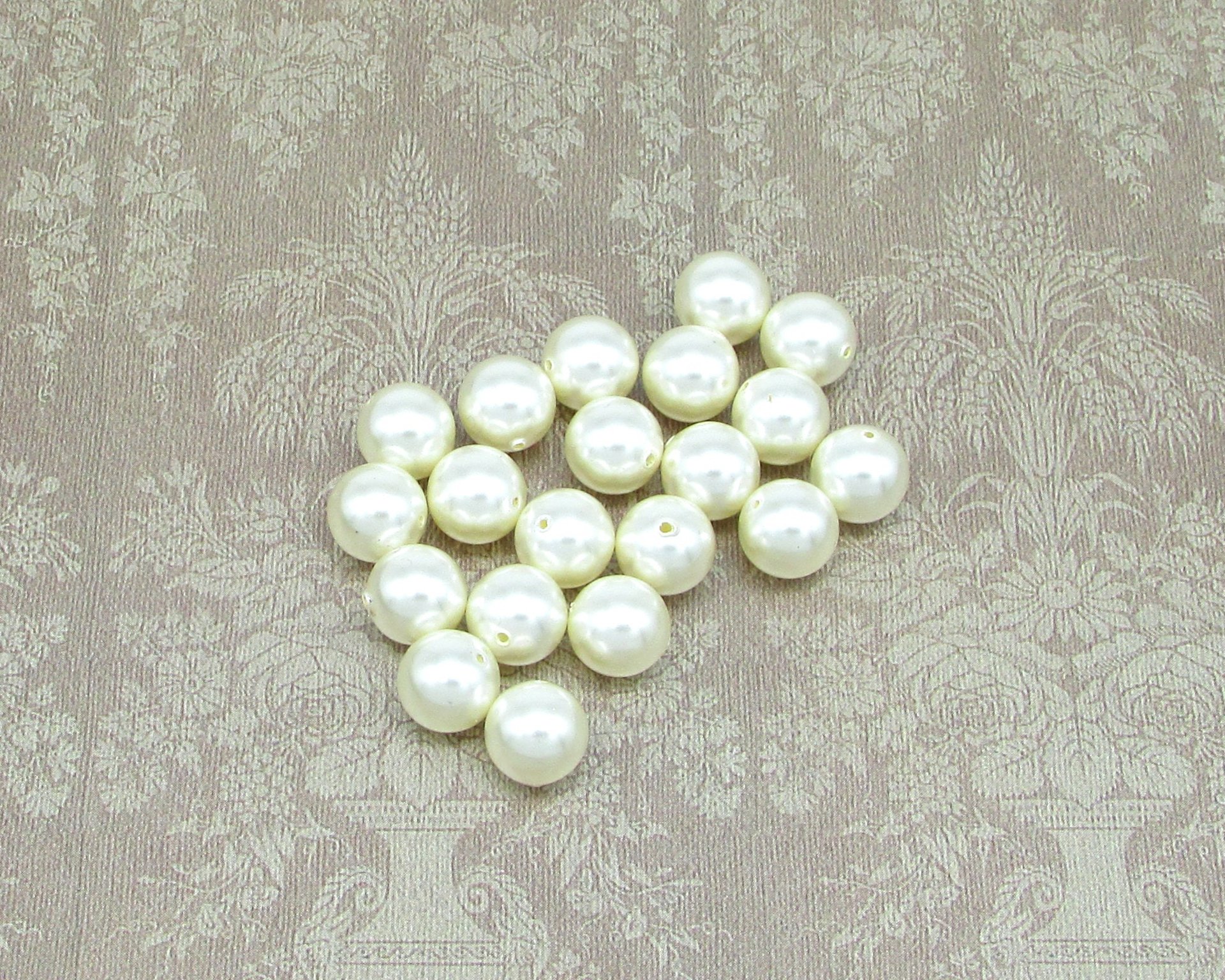 8mm Round Creamrose Crystal Pearl Beads