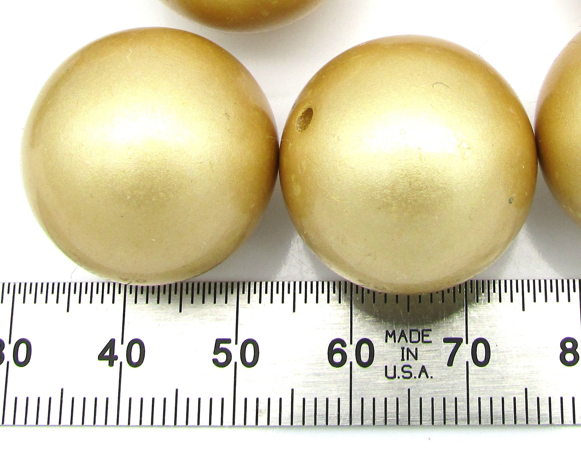 22mm Round Beads, Vintage Jumbo Plastic Pearls