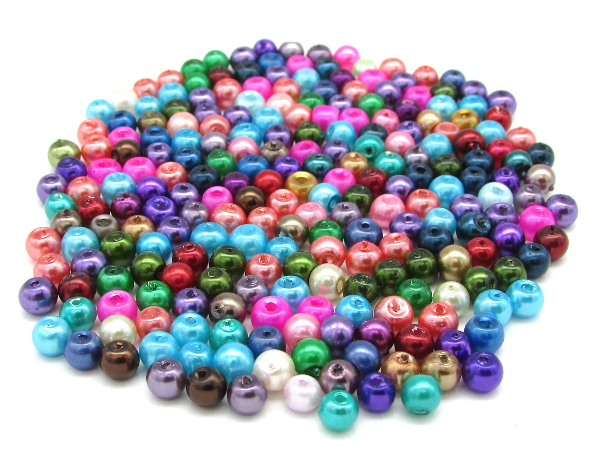 4mm Round Glass Pearl Bead Mix, 20g