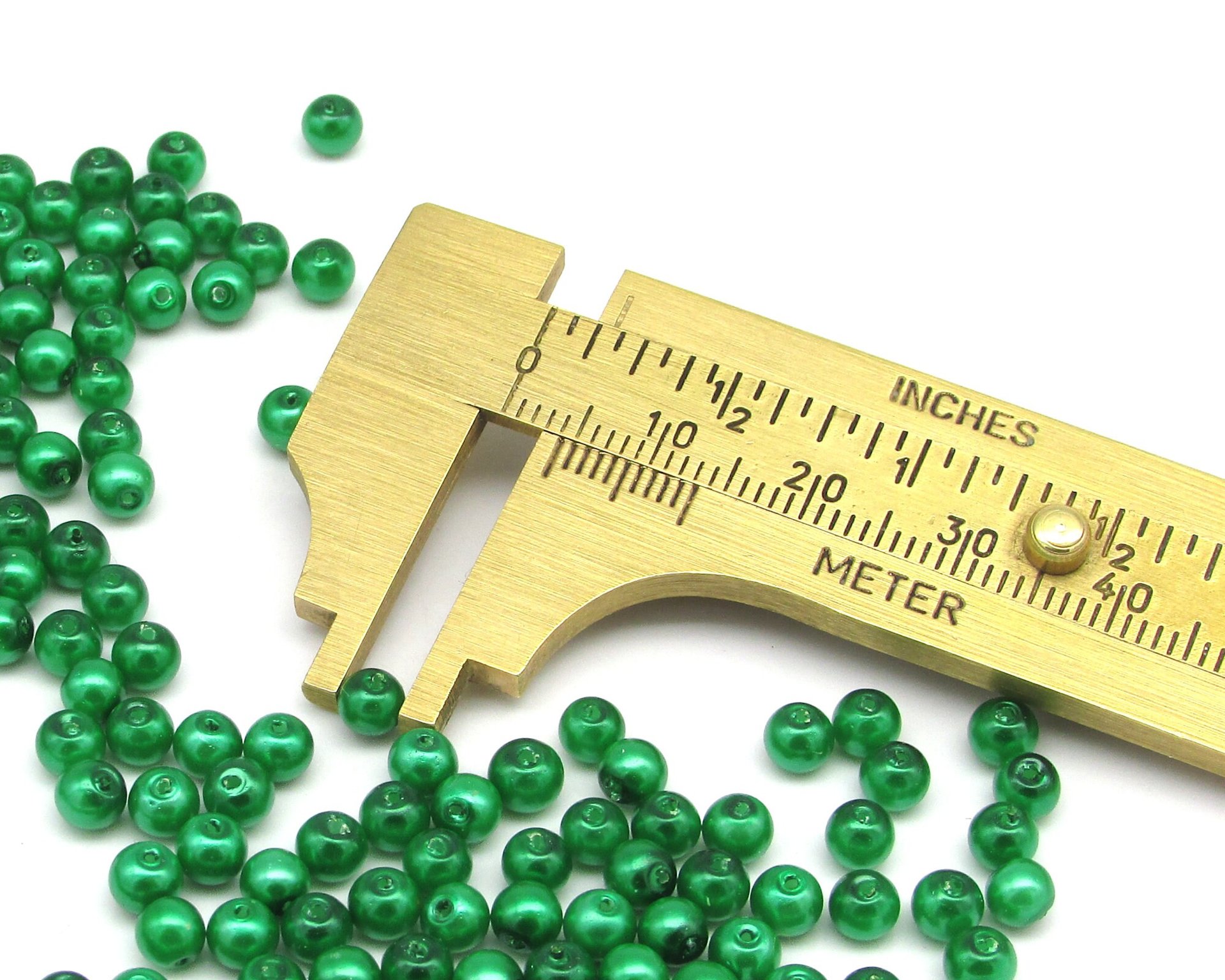 4mm Opaque Green Glass Pearls 20g