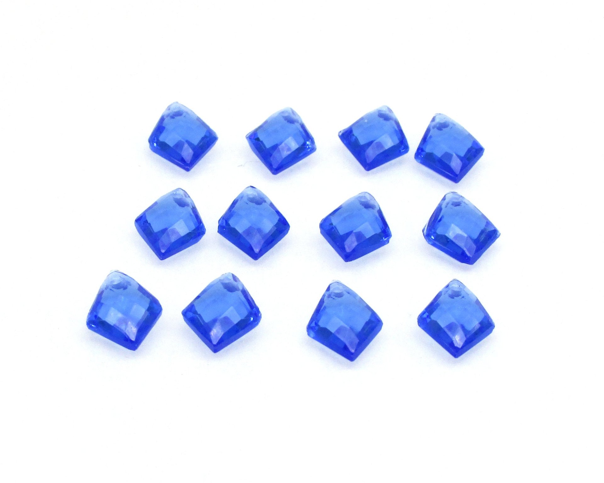 9x7mm Sapphire Kite Briolettes, Faceted Czech Glass Beads