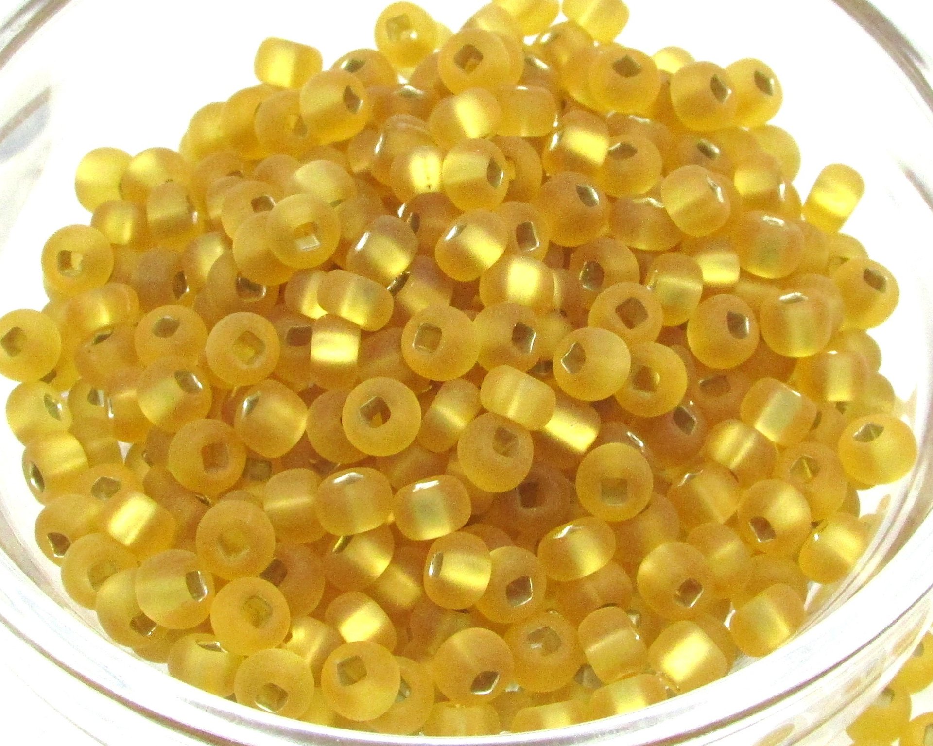 6/0 Seed Beads, Matte Topaz Square Hole Rocailles