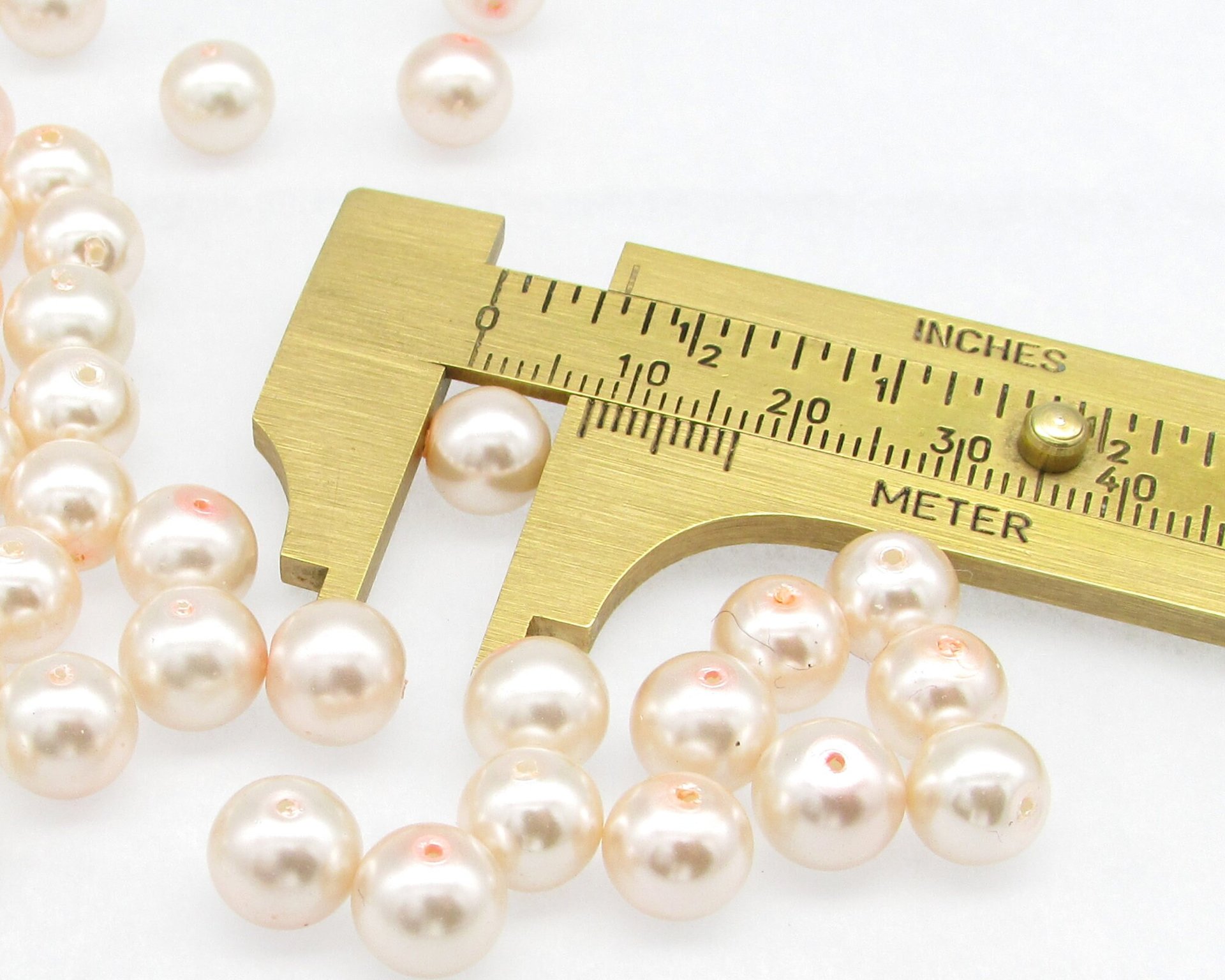 8mm Round Light Pink Glass Pearls, Opaque Pastel Lustre Beads (50)