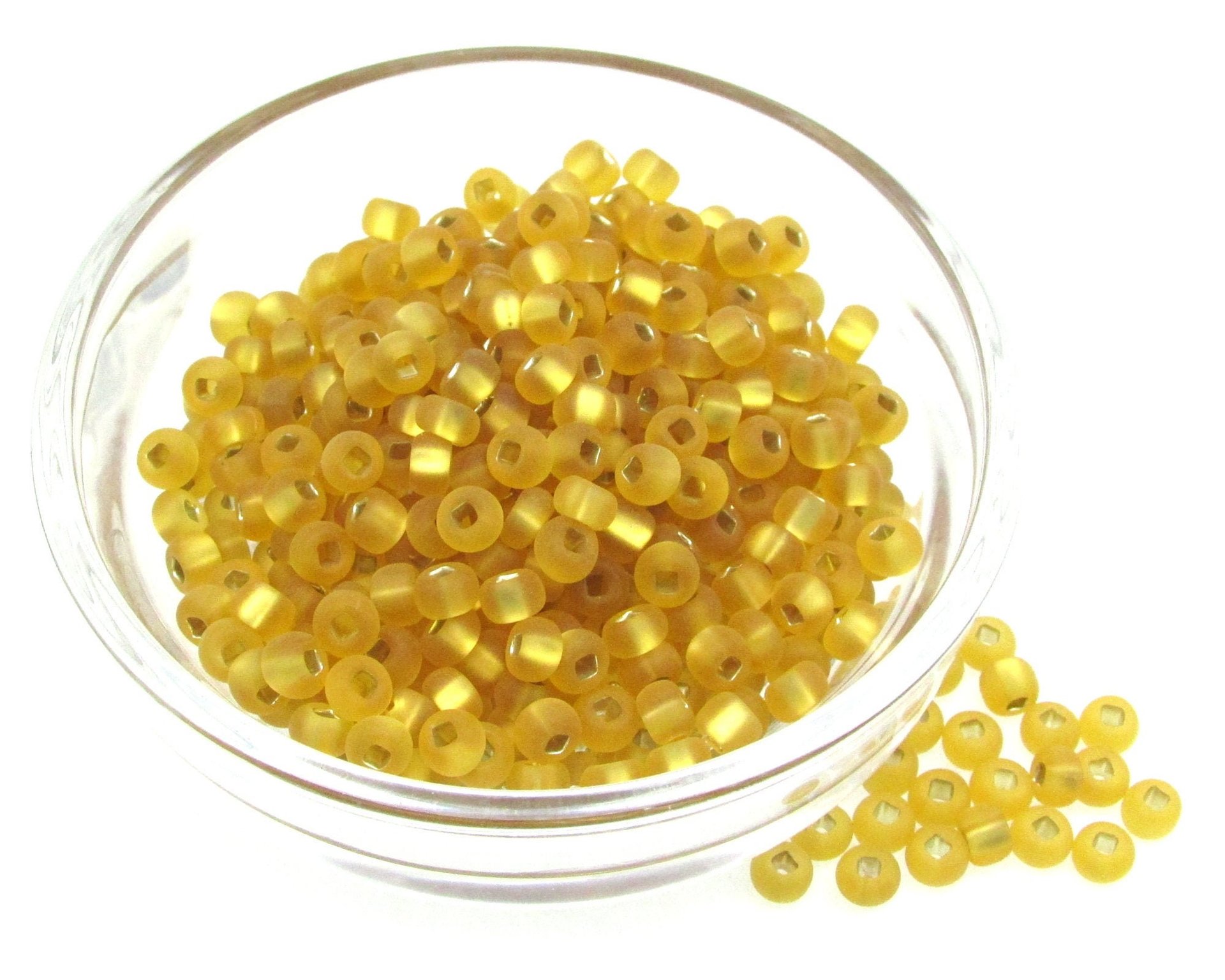 6/0 Seed Beads, Matte Topaz Square Hole Rocailles