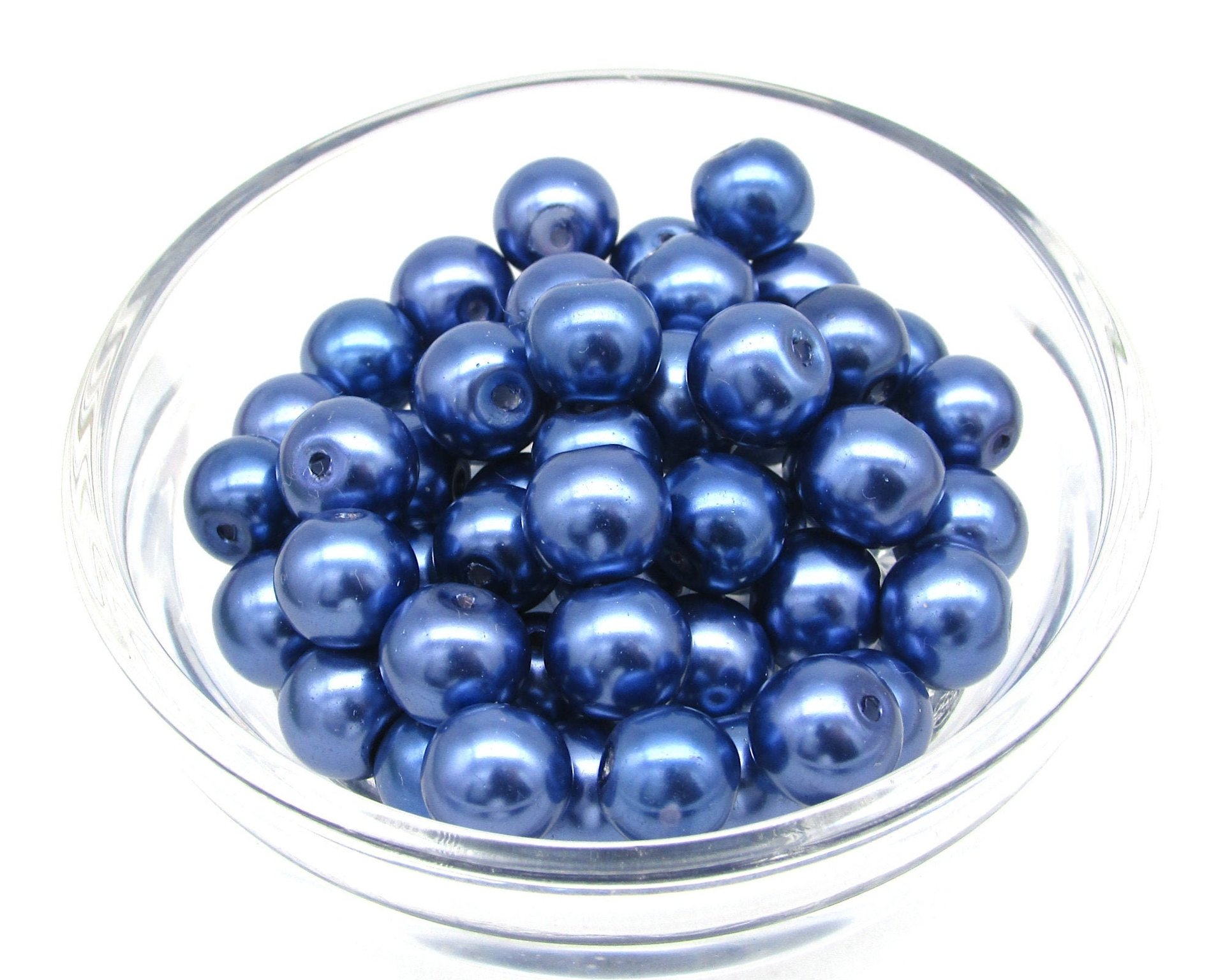 8mm Round Faux Pearls, Opaque Coated Glass Lustre Beads, Medium Spacers (50)