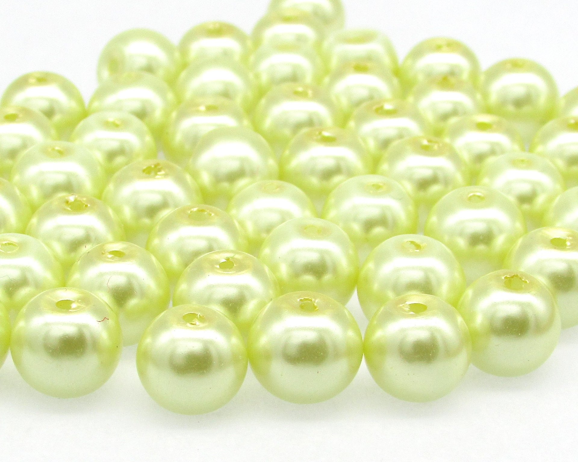 8mm Light Yellow Glass Pearls (46)