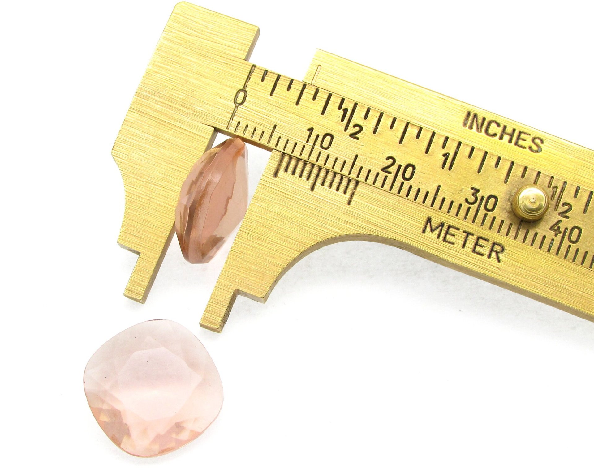 Vintage 14mm Square Light Peach Cushion Rhinestones