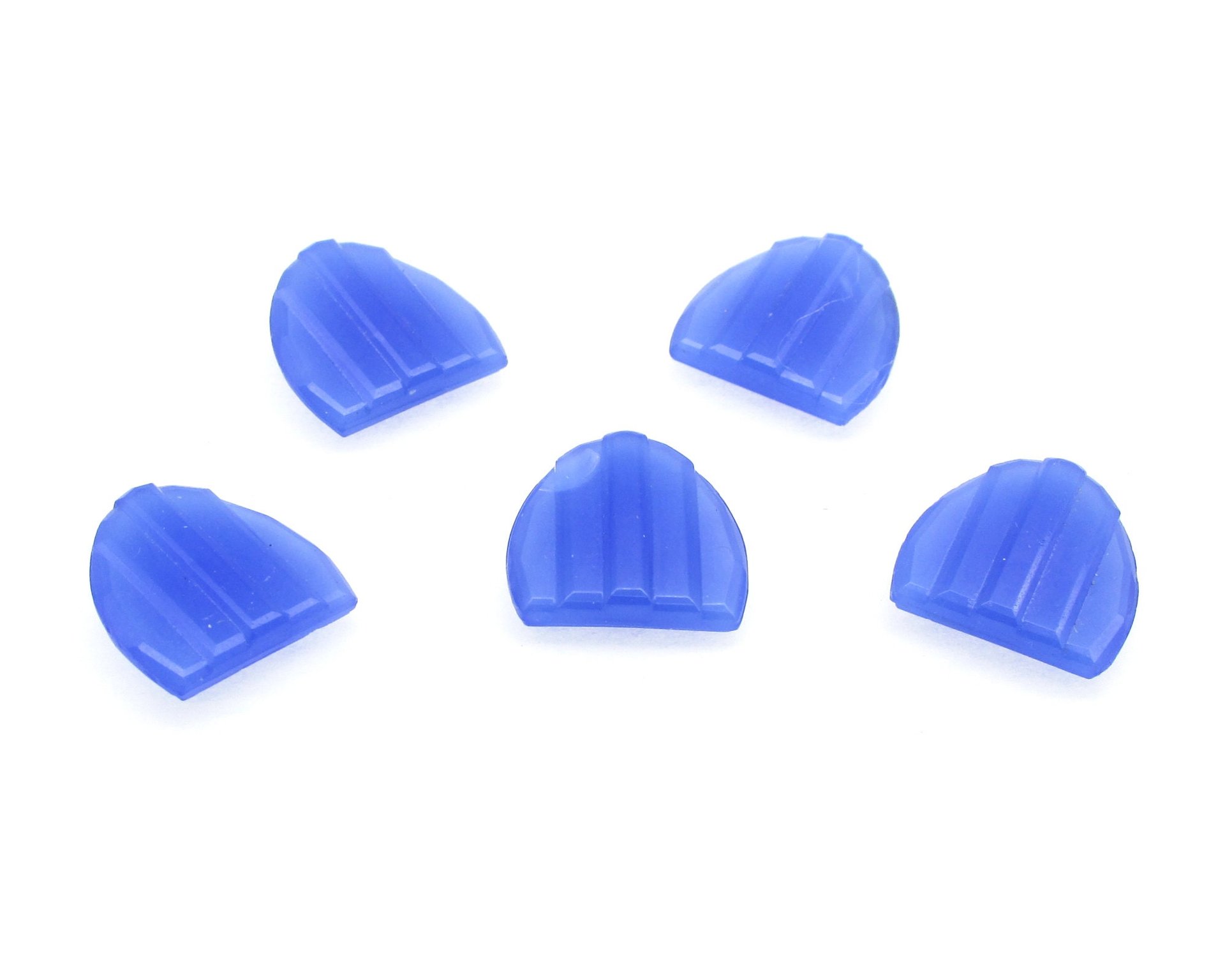 Vintage 14x13mm Shield Rhinestones, Opaque Blue Unfoiled Glass Gems (5)