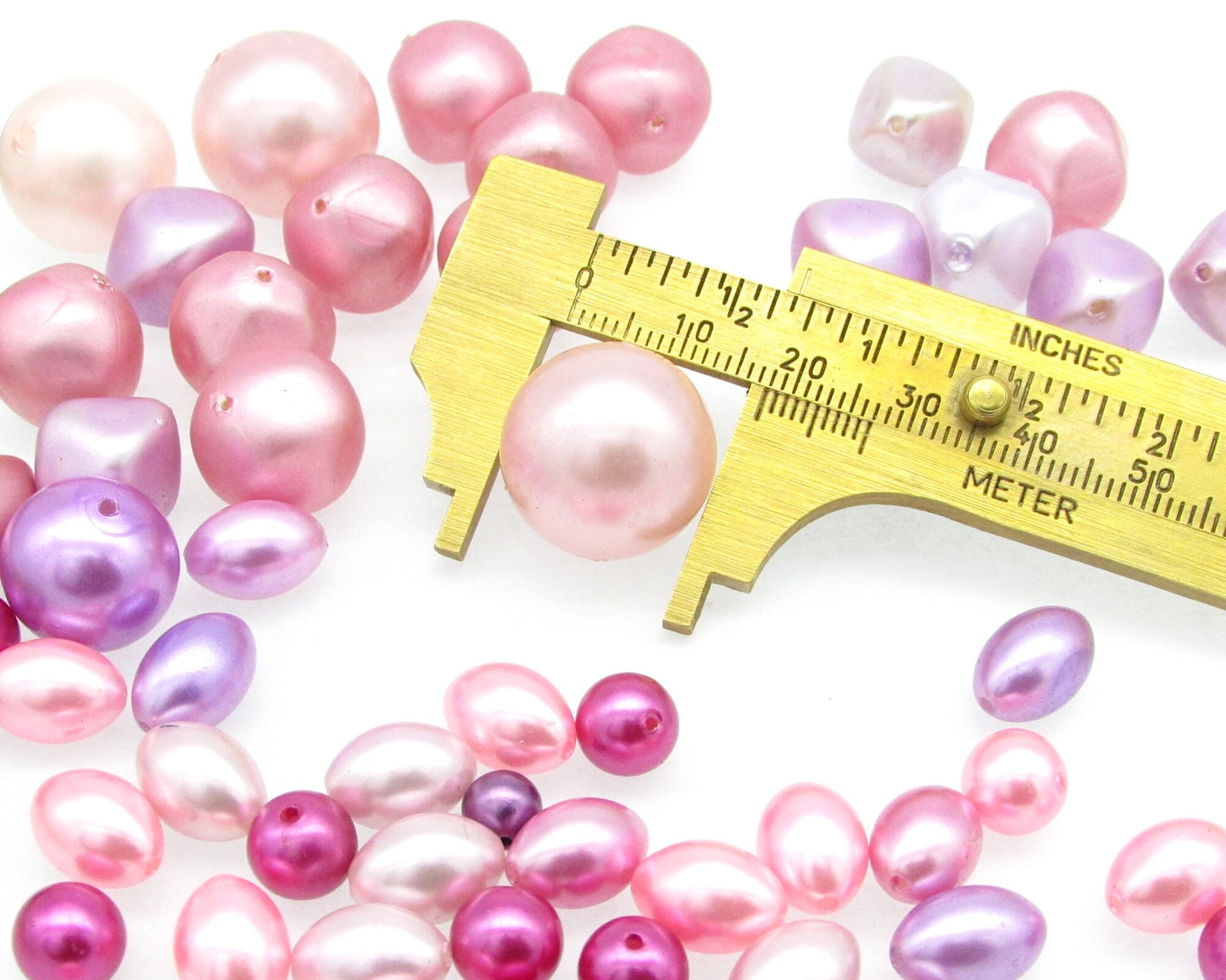 Vintage Pink Plastic Pearl Bead Mix