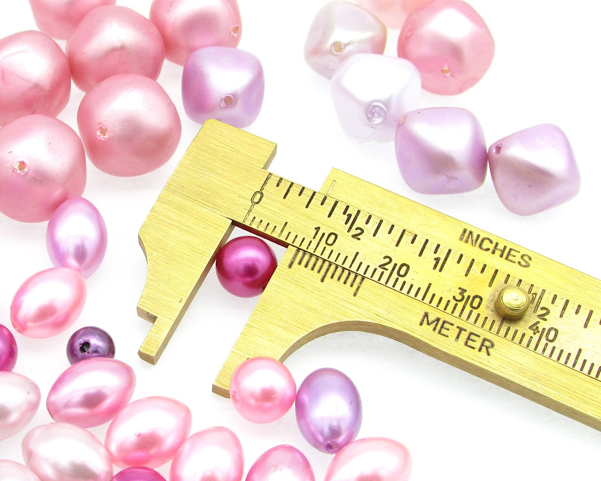 Vintage Pink Plastic Pearl Bead Mix