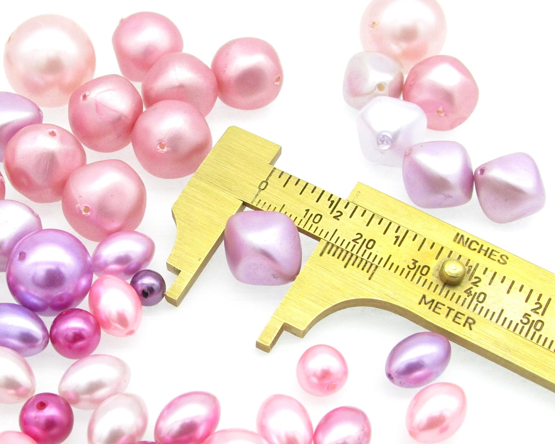 Vintage Pink Plastic Pearl Bead Mix