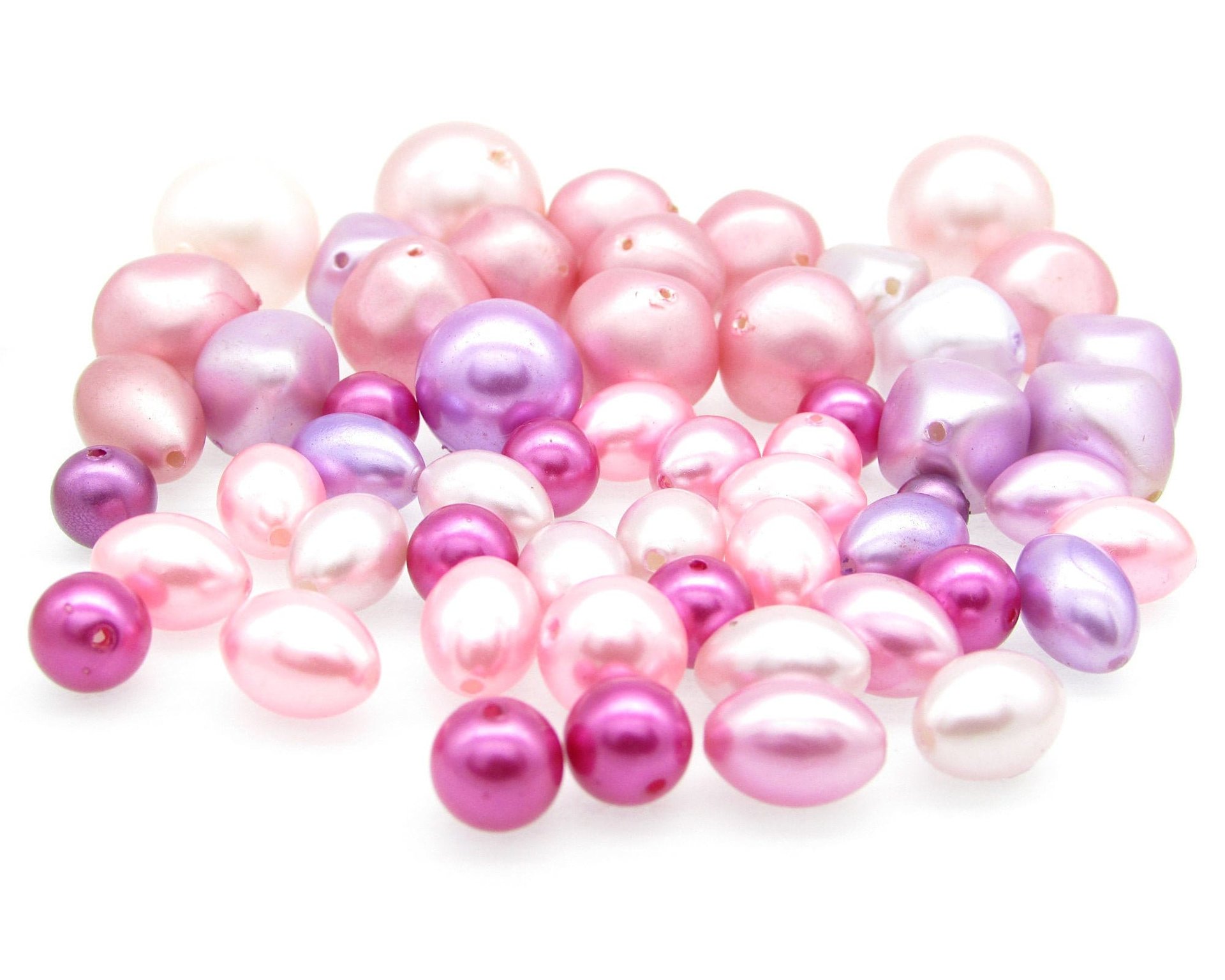 Vintage Pink Plastic Pearl Bead Mix