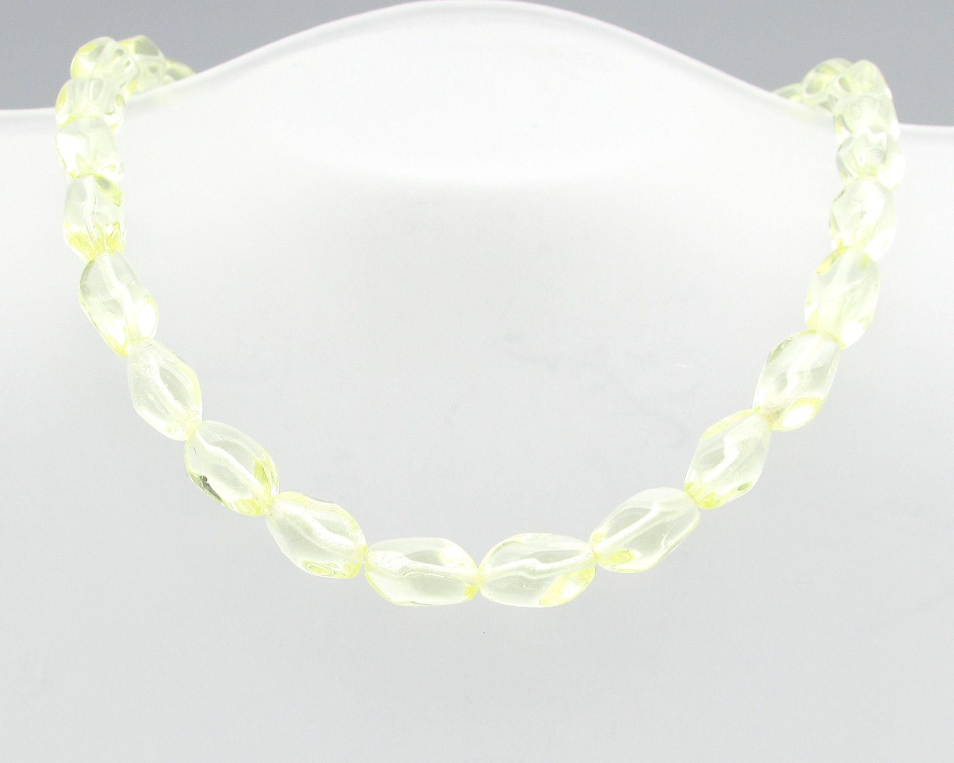 11x7mm Pinched Oval Beads, Baroque Barrels, Translucent Czech Pressed Glass