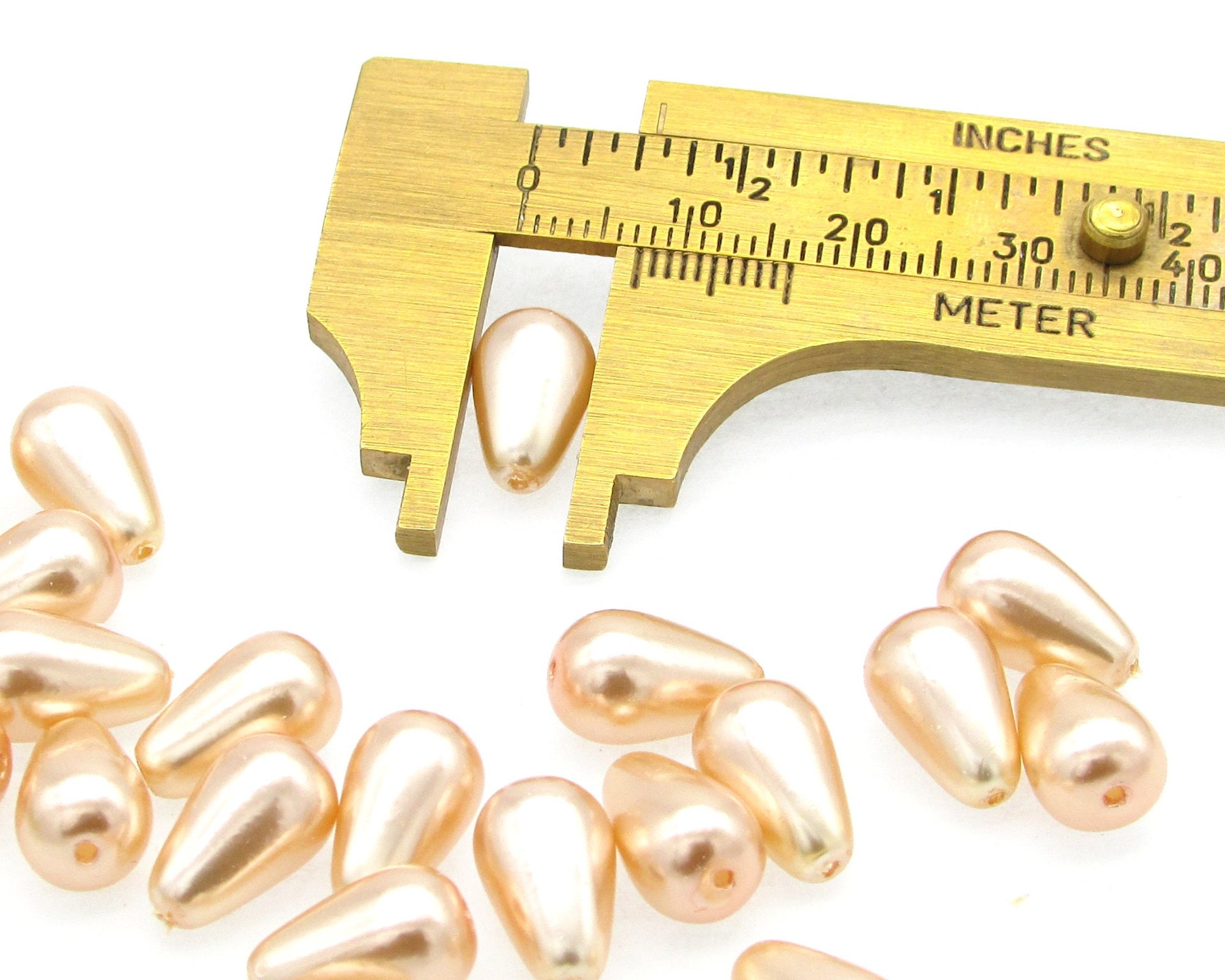 Pink 12mm Teardrop Czech Glass Pearl Beads