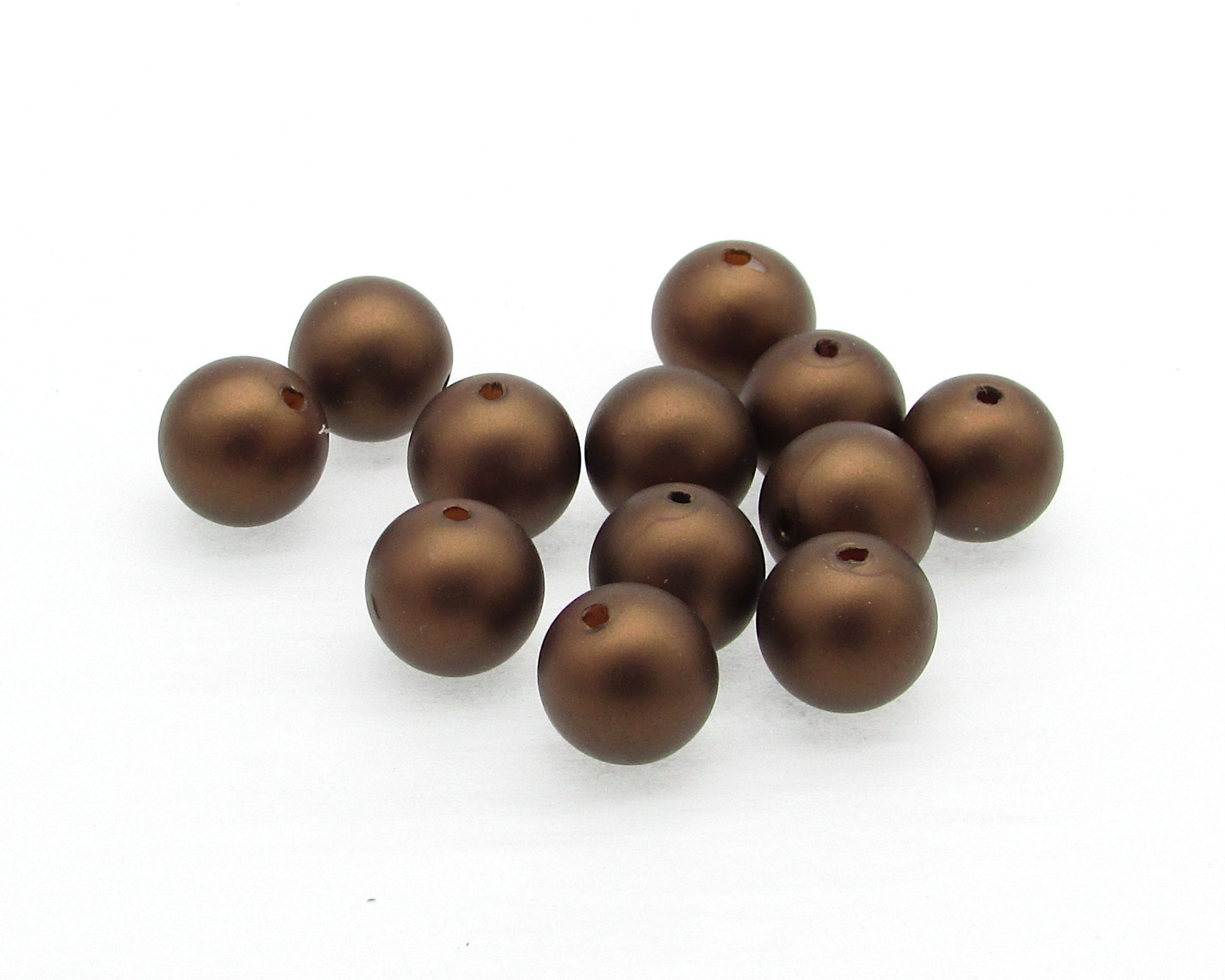 Brown Semi-Matte Plastic Pearl Beads