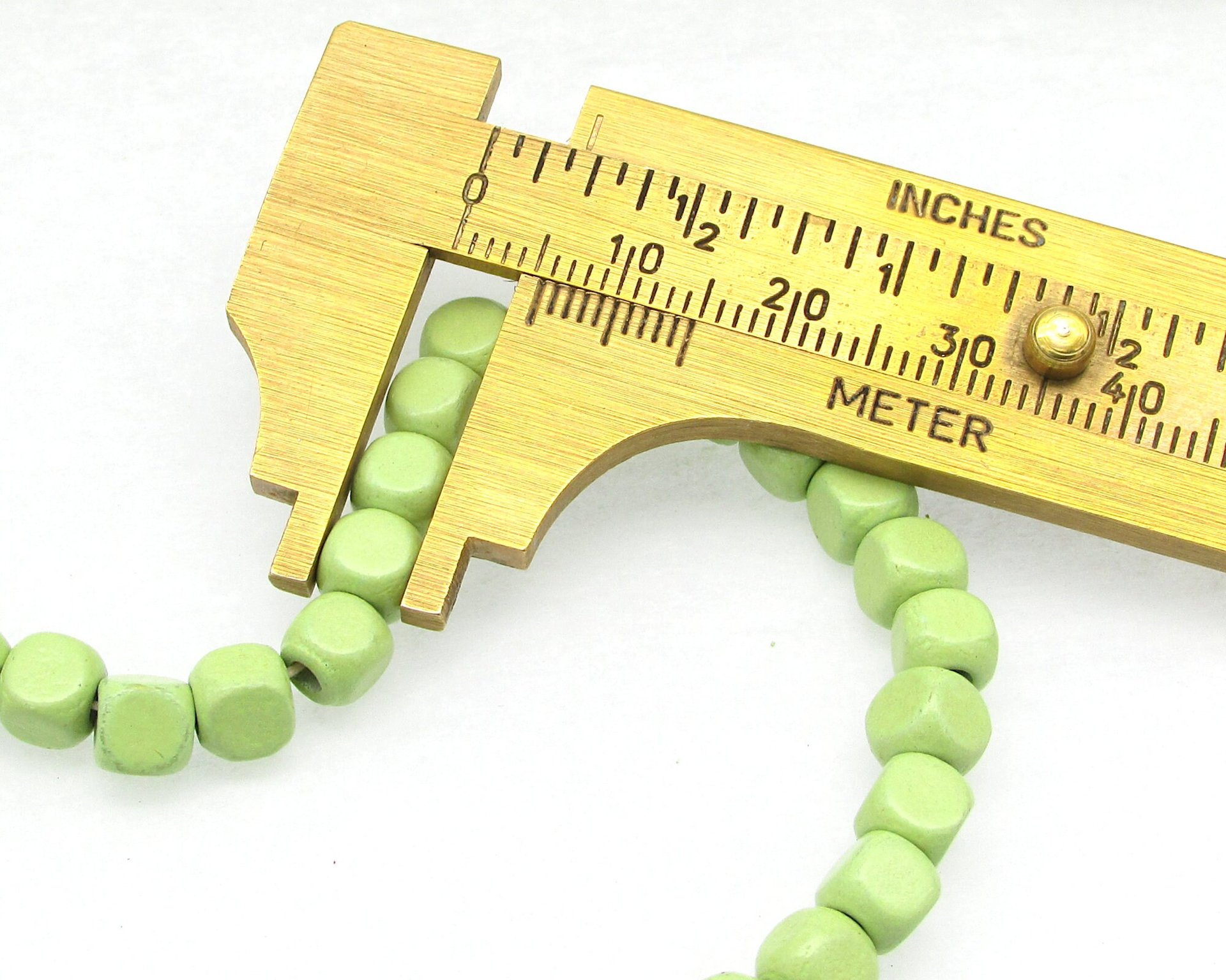 5mm Cubes, Light Green Vintage Czech Wood Beads, 21" Strand