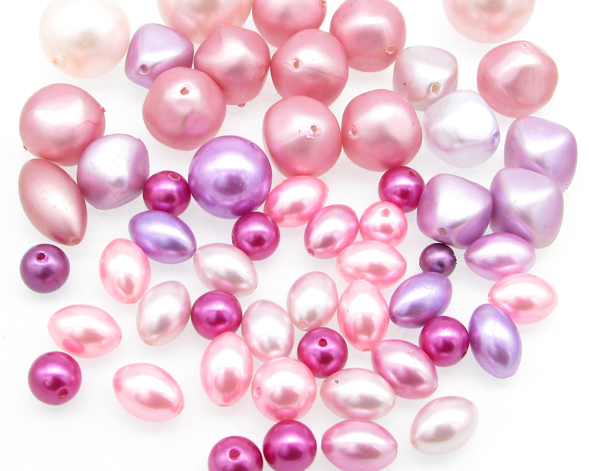 Vintage Pink Plastic Pearl Bead Mix