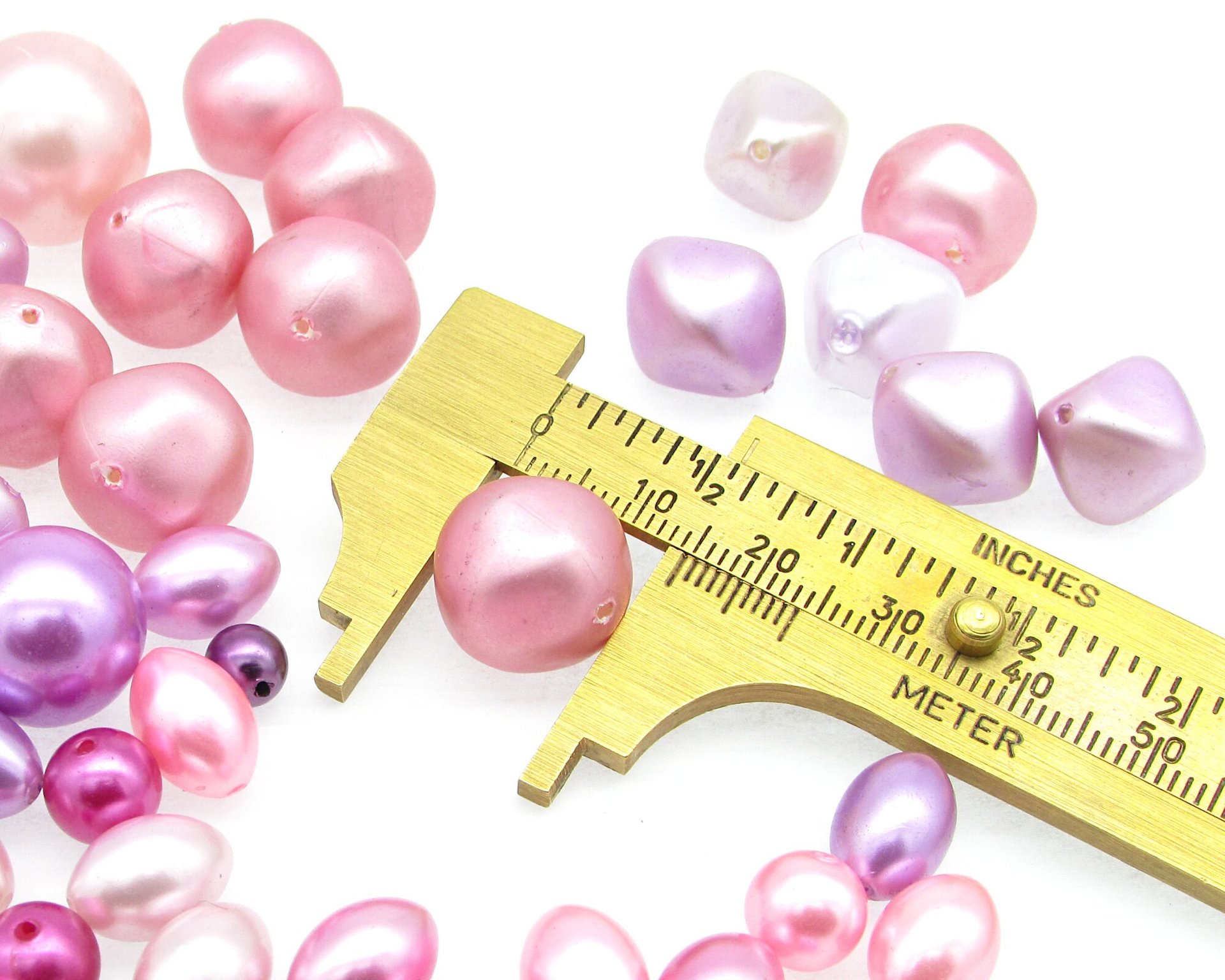 Vintage Pink Plastic Pearl Bead Mix