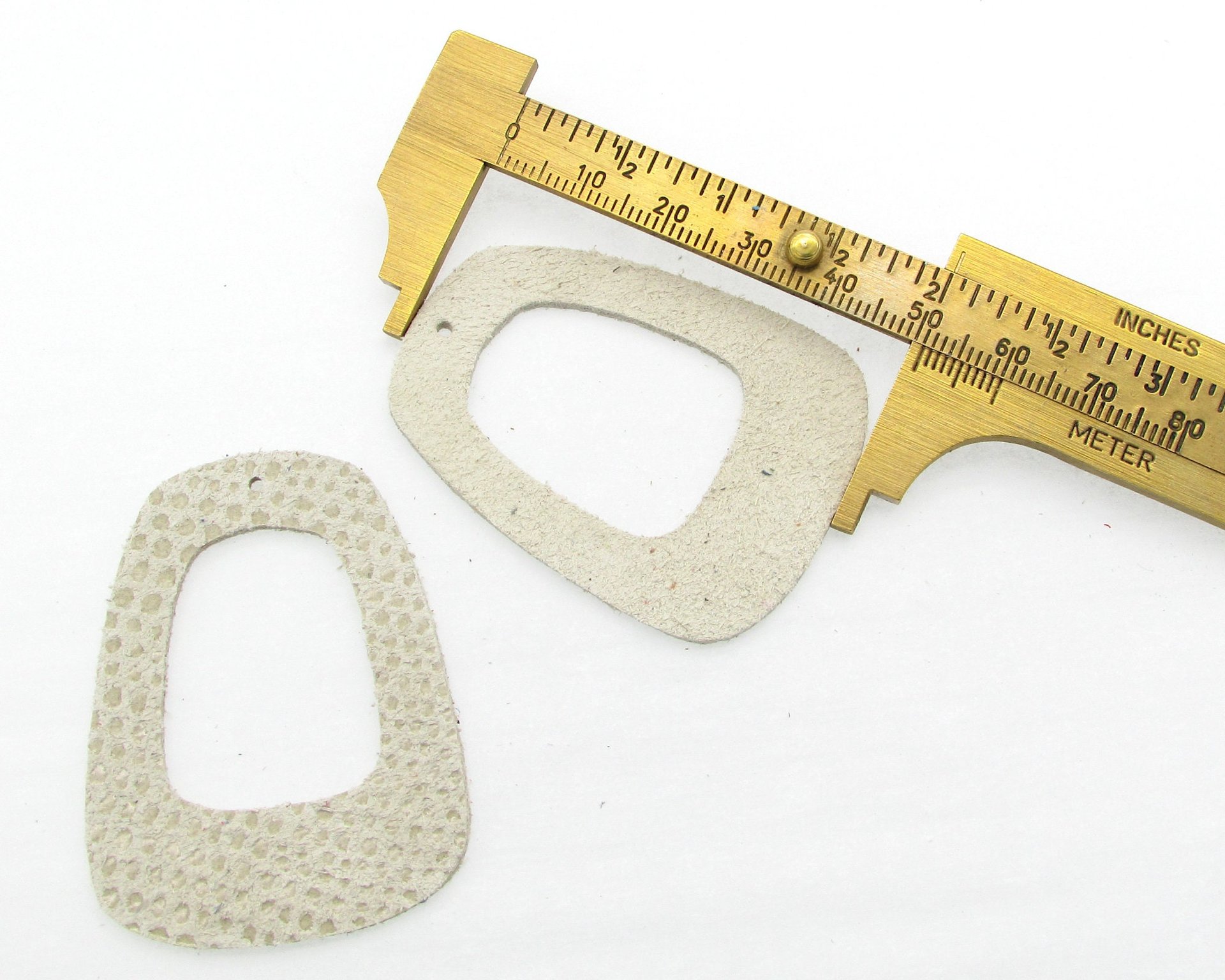 2 Inch Trapezoid Pendant Blanks, Upcycled Leather Die Cuts (10)