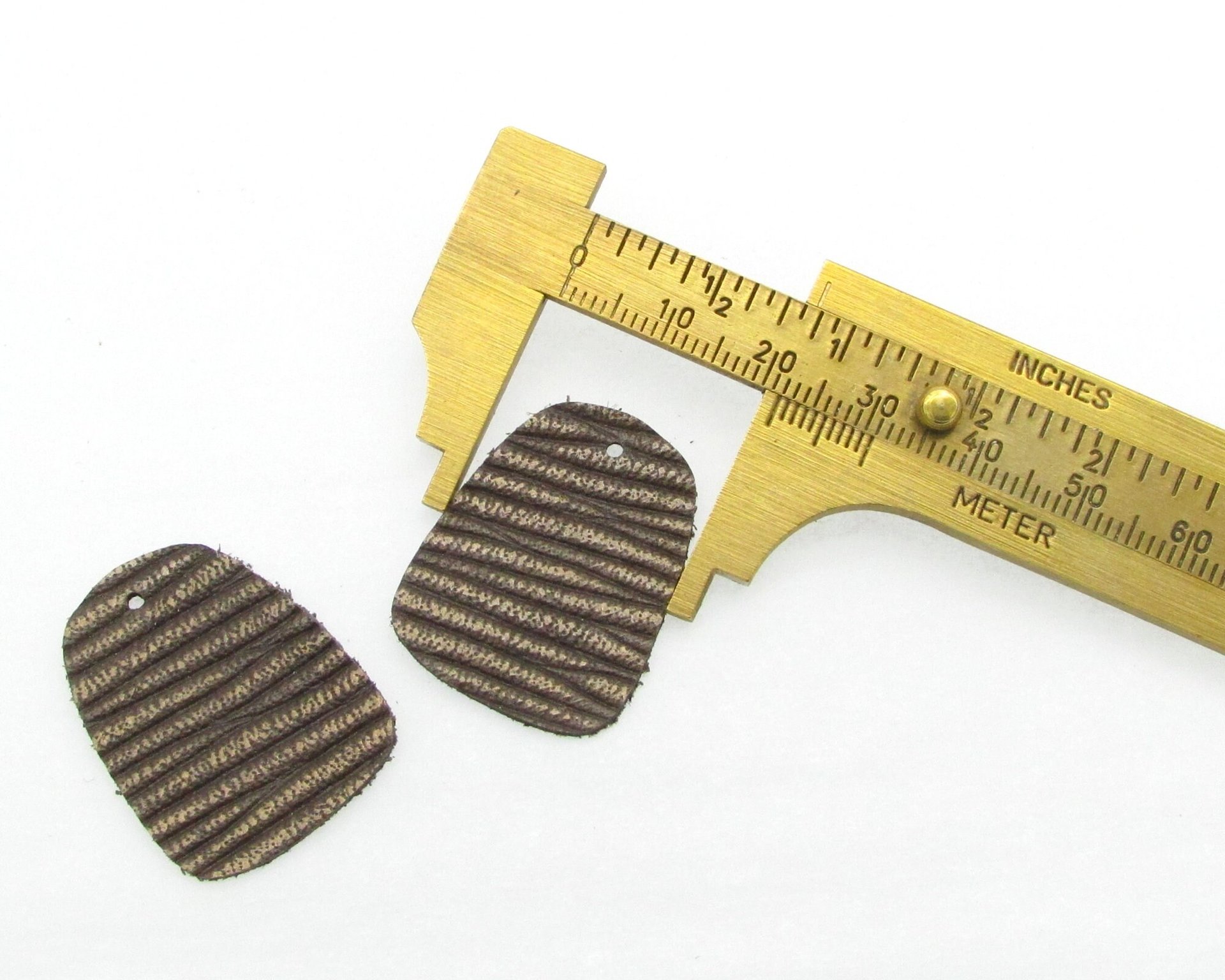 1.125 Inch Small Trapezoid Pendants, Upcycled Leather Die Cuts (10)