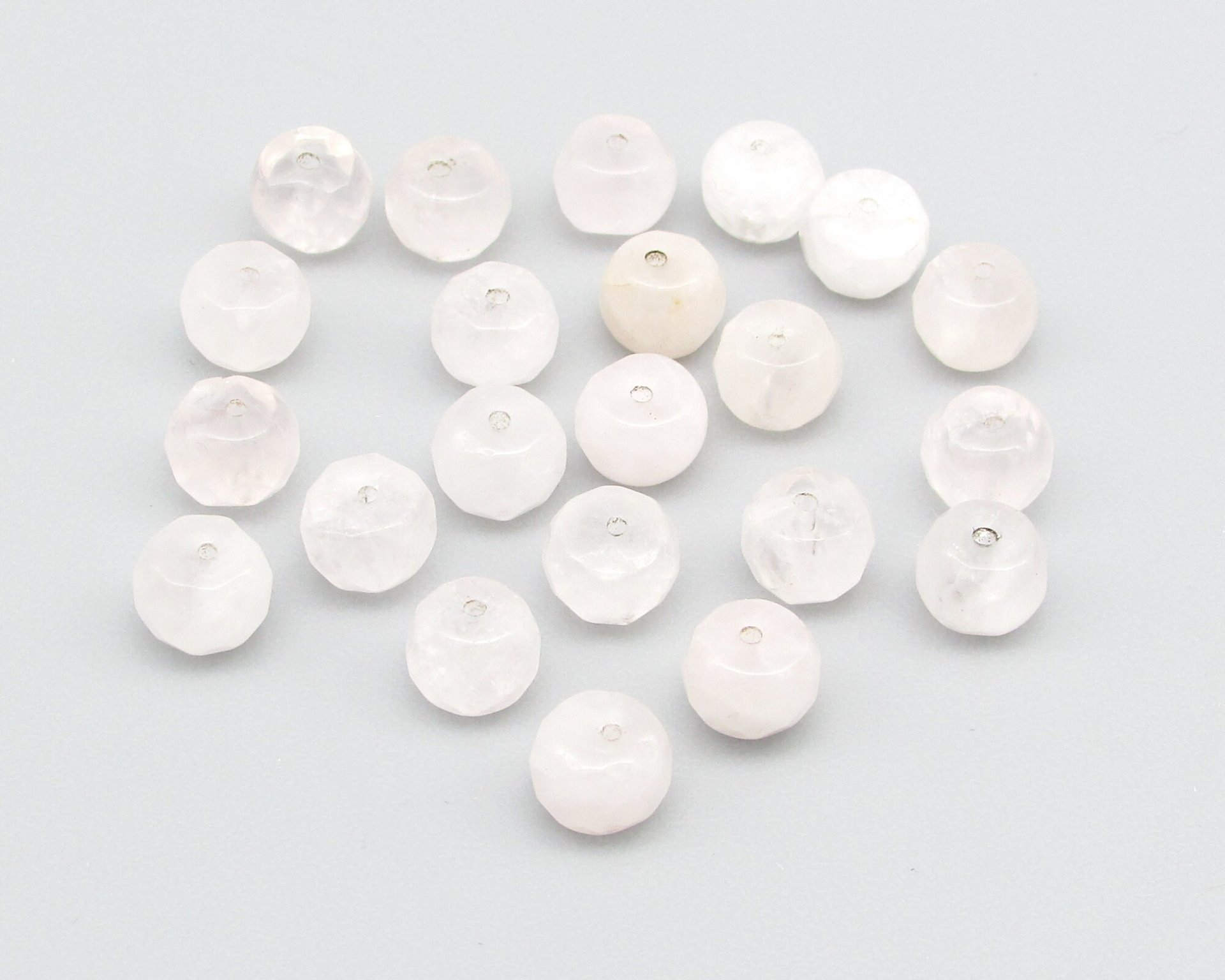 6x8mm Gemstone Rondelles, Faceted Rose Quartz Beads