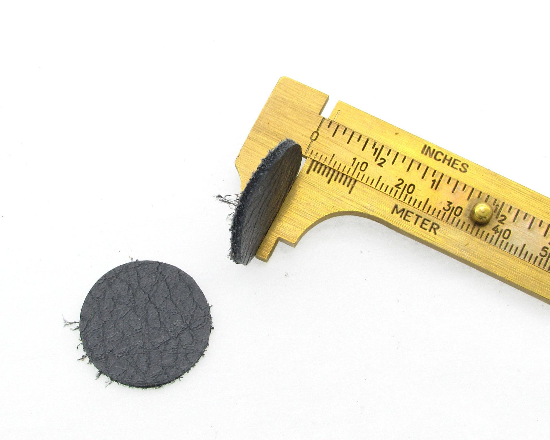 1” Die Cut Circles, Upcycled Top Grain Leather Pairs and Singles (10)