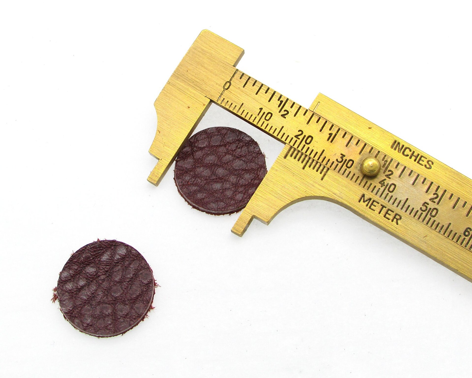 Medium Circle Die Cuts, 0.75 Inch Upcycled Leather Shapes for Mixed Media Art (10 pairs)