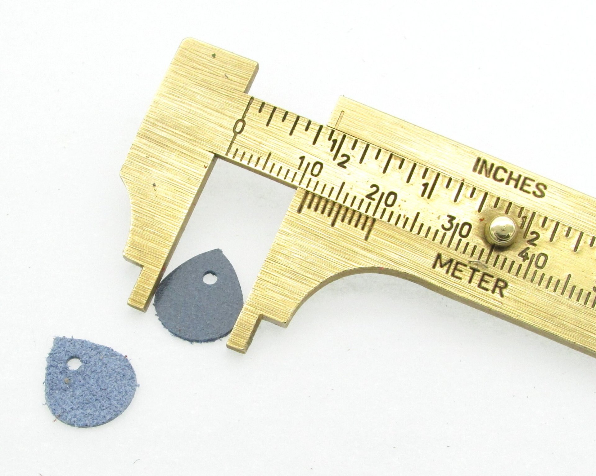 Half-Inch Small Teardrop Pendants, 13x11mm Upcycled Leather Die Cuts (20 pairs)