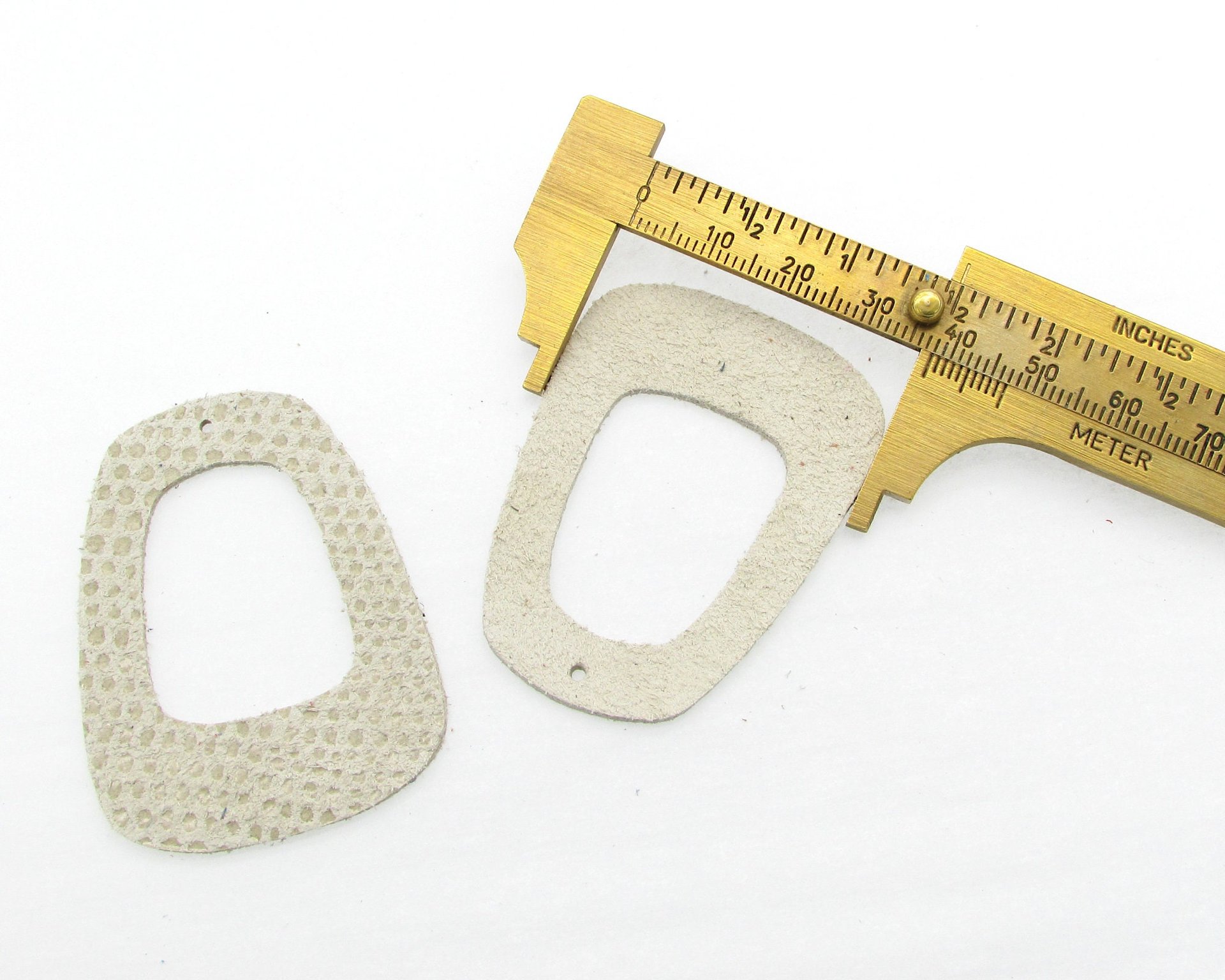 2 Inch Trapezoid Pendant Blanks, Upcycled Leather Die Cuts (10)