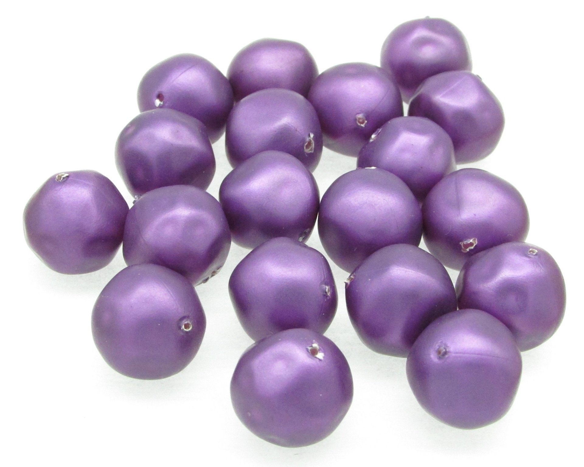 14mm Matte Purple Baroque Round Plastic Pearls (19)