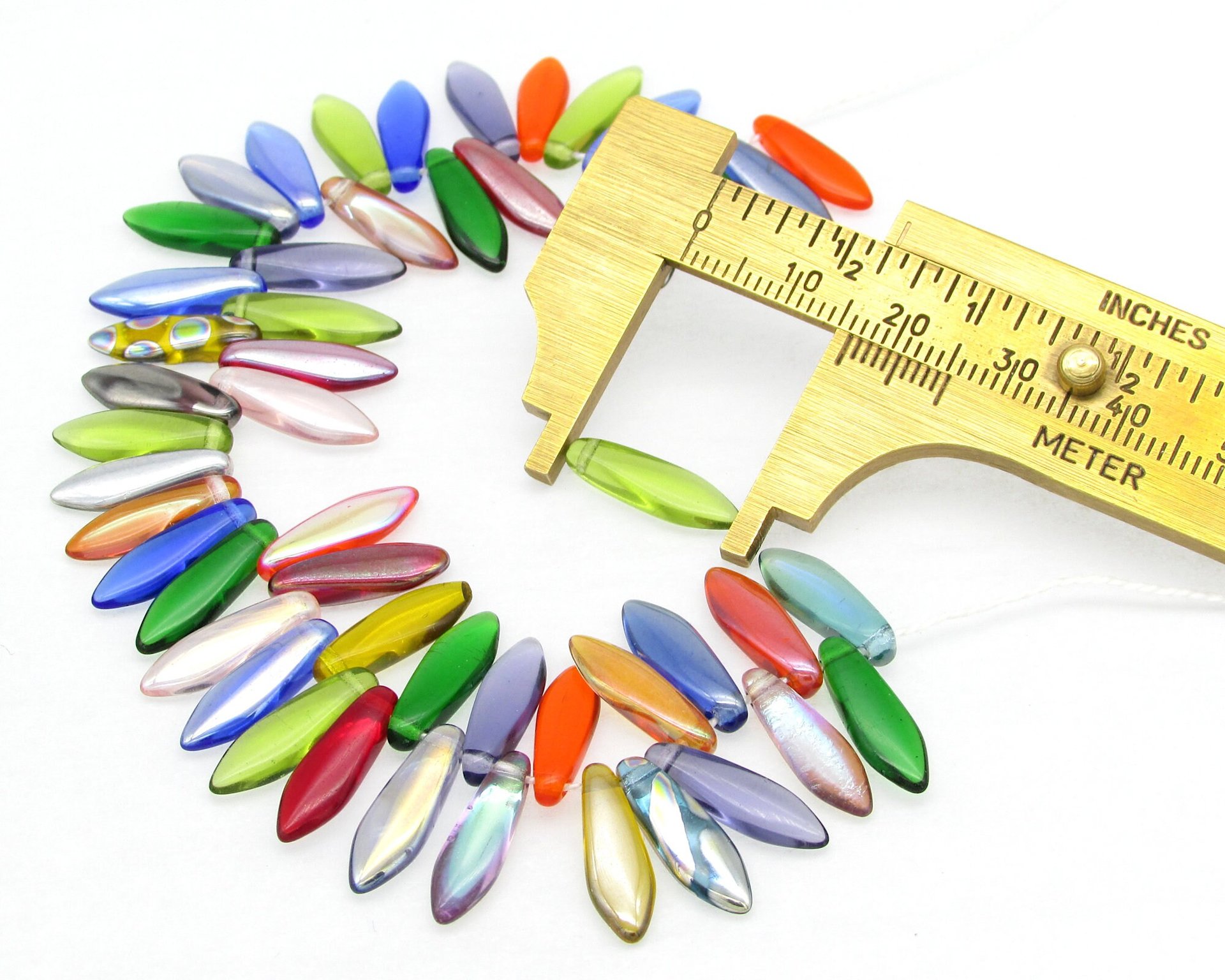 5x16mm Dagger Beads,  Narrow Czech Glass Drops in Assorted Colors and Mixes (50)