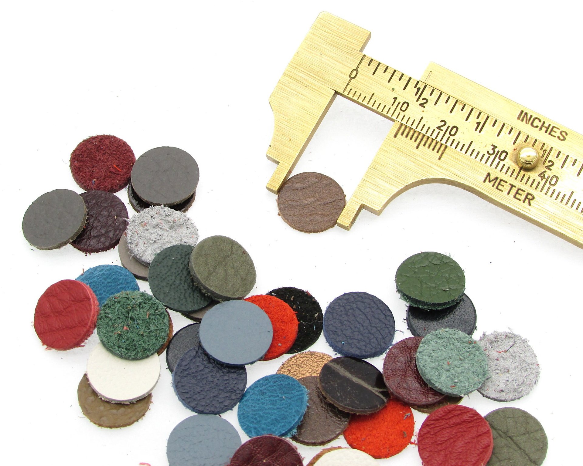 Tiny Leather Circles, 8mm 10mm 12mm Round Die Cuts (20 pairs)