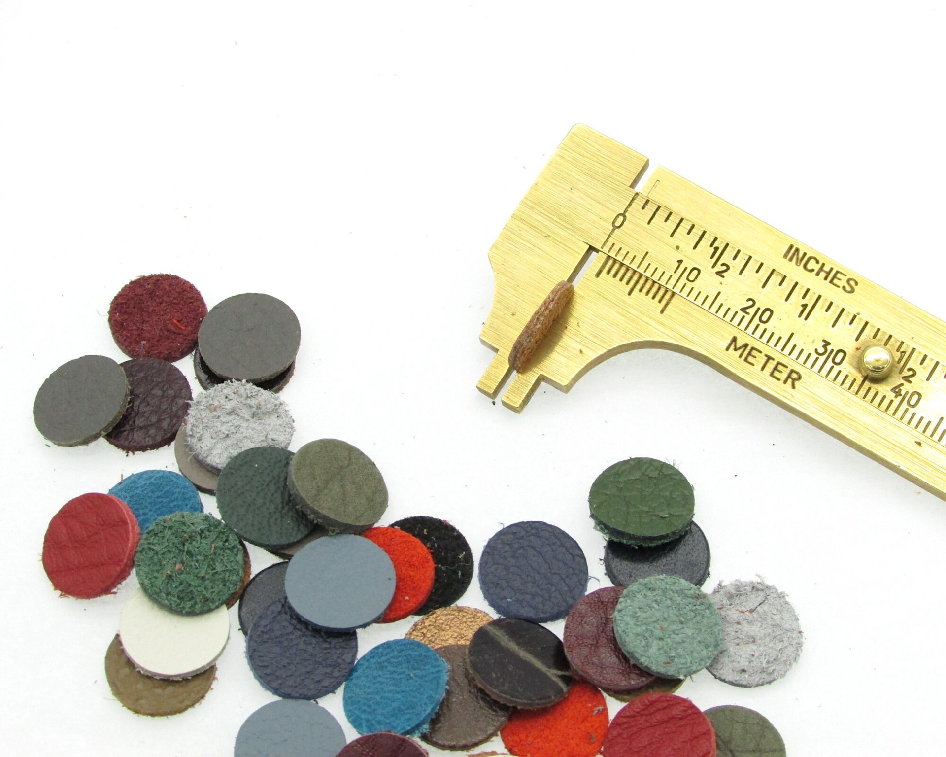 Tiny Leather Circles, 8mm 10mm 12mm Round Die Cuts (20 pairs)