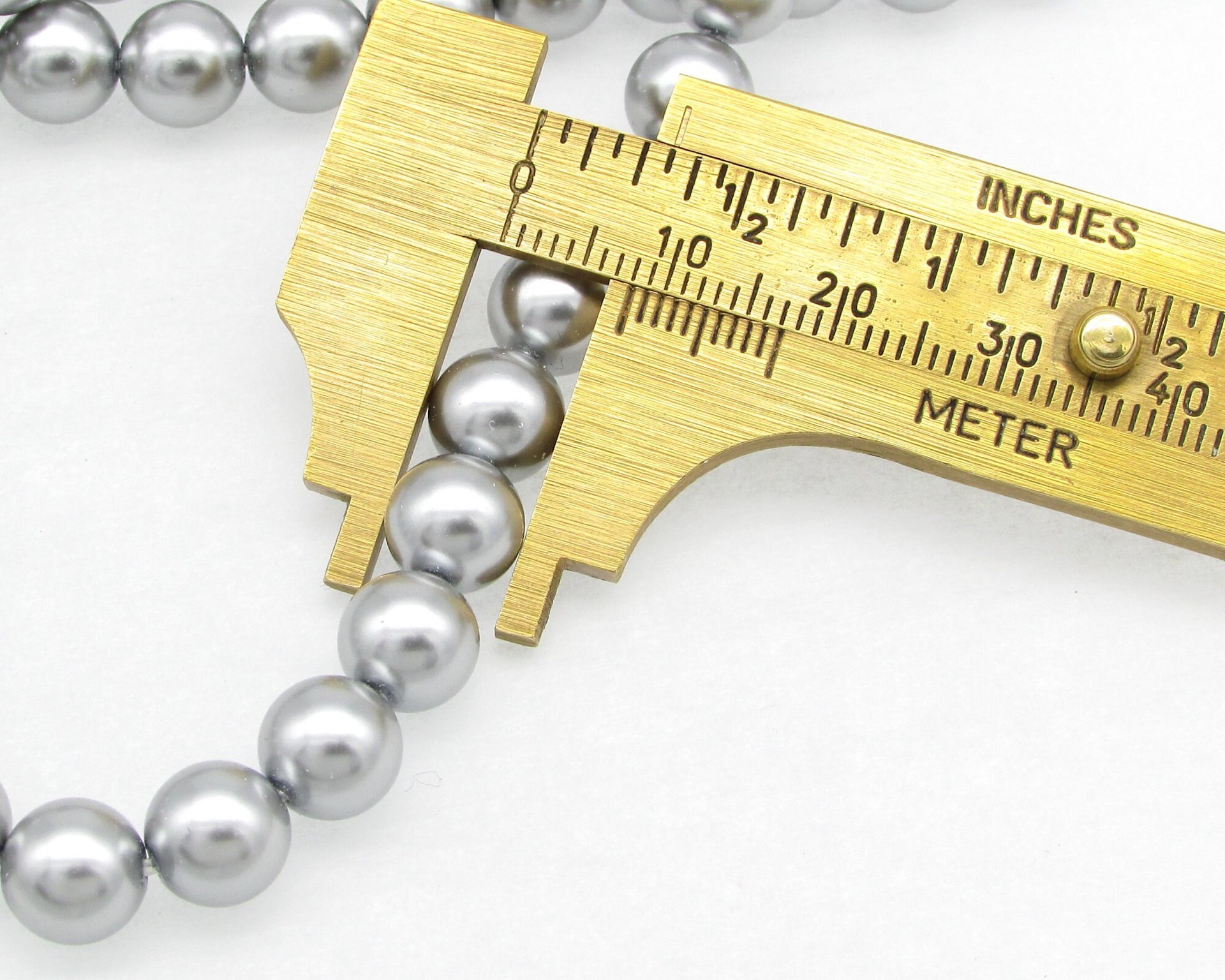 Preciosa Crystal Nacre Pearls, 6mm 8mm Round Light Gray Ball Beads (25)