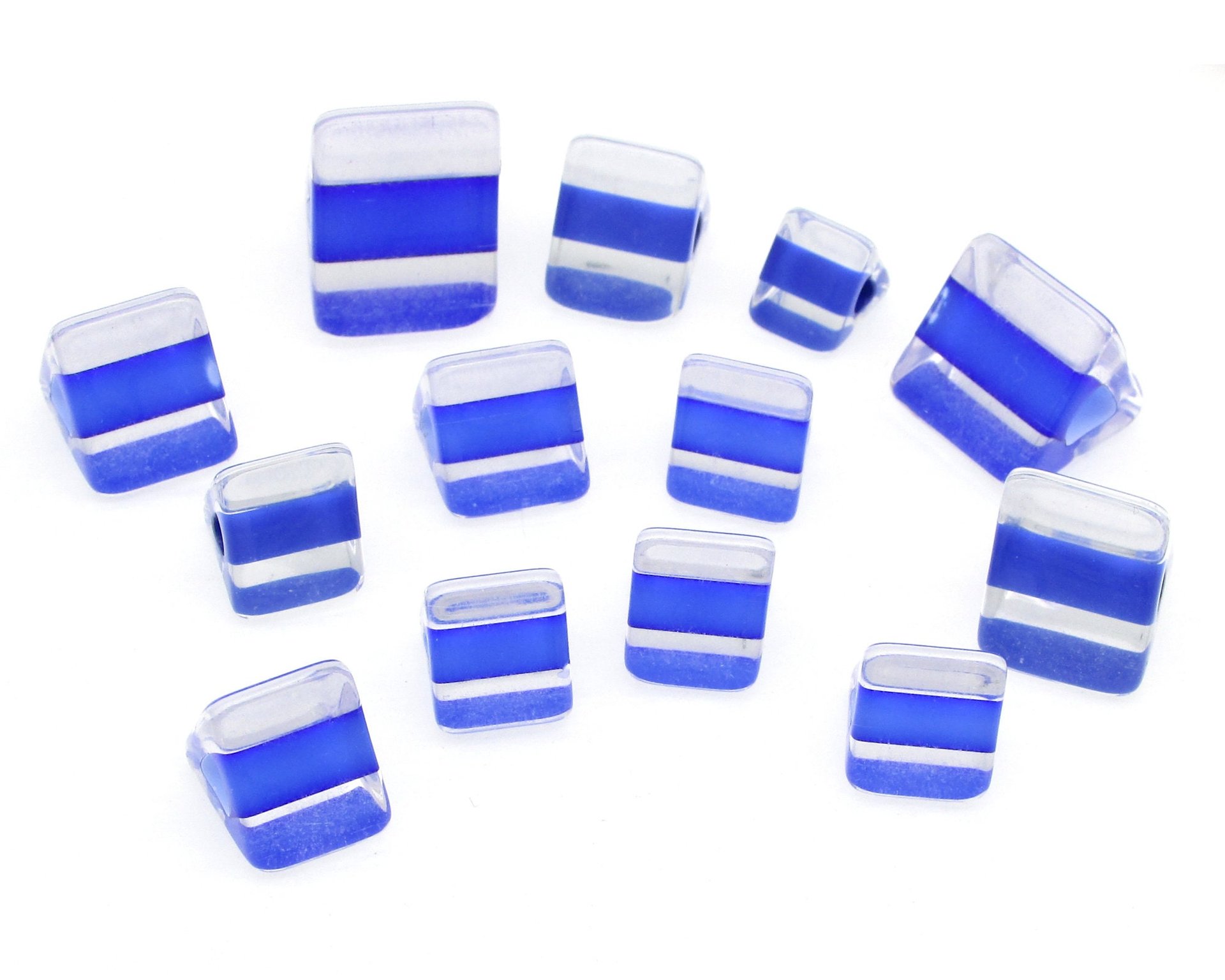Royal Blue Furnace Cane Triangular Barrels and Slices