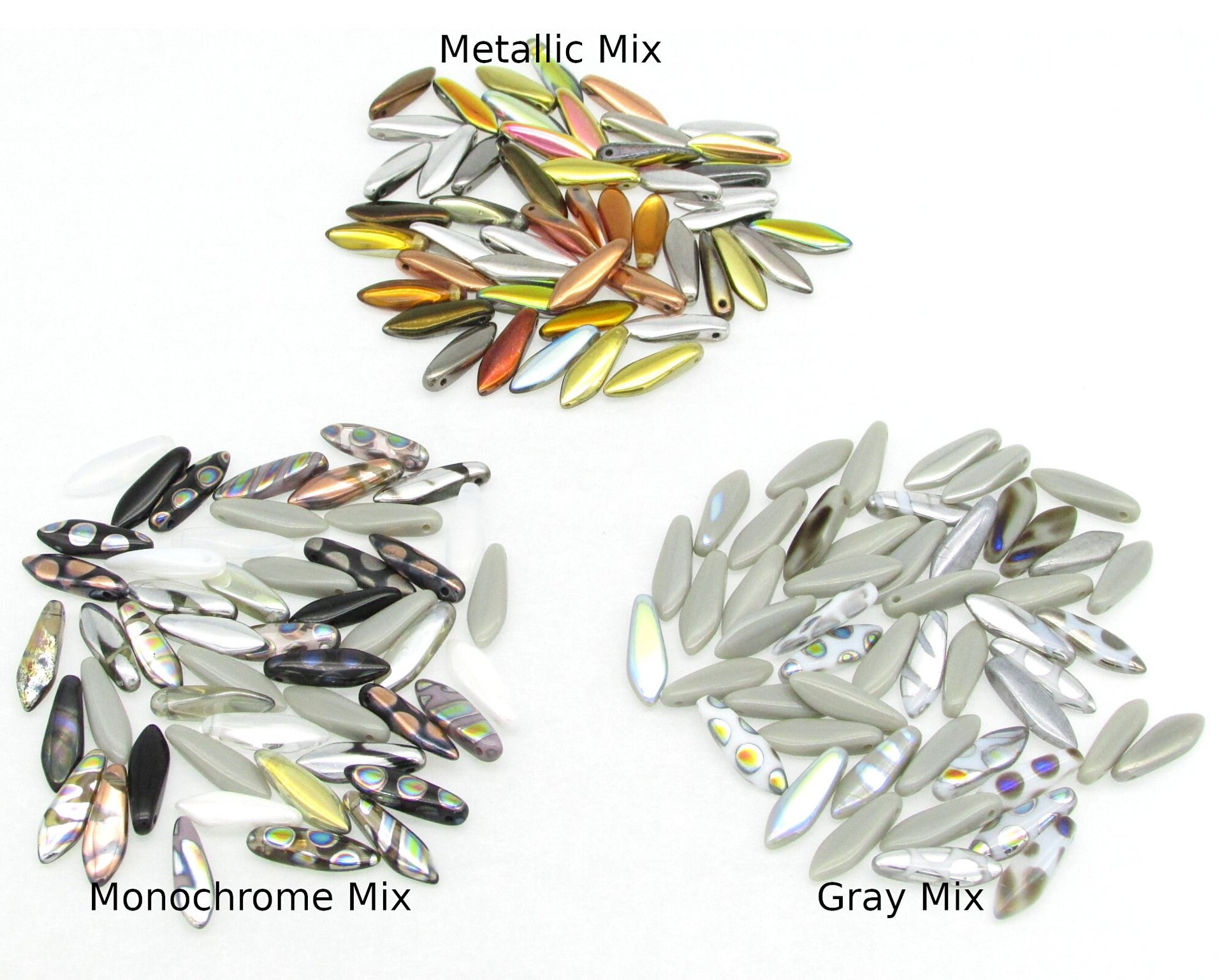 5x16mm Dagger Beads,  Narrow Czech Glass Drops in Assorted Colors and Mixes (50)