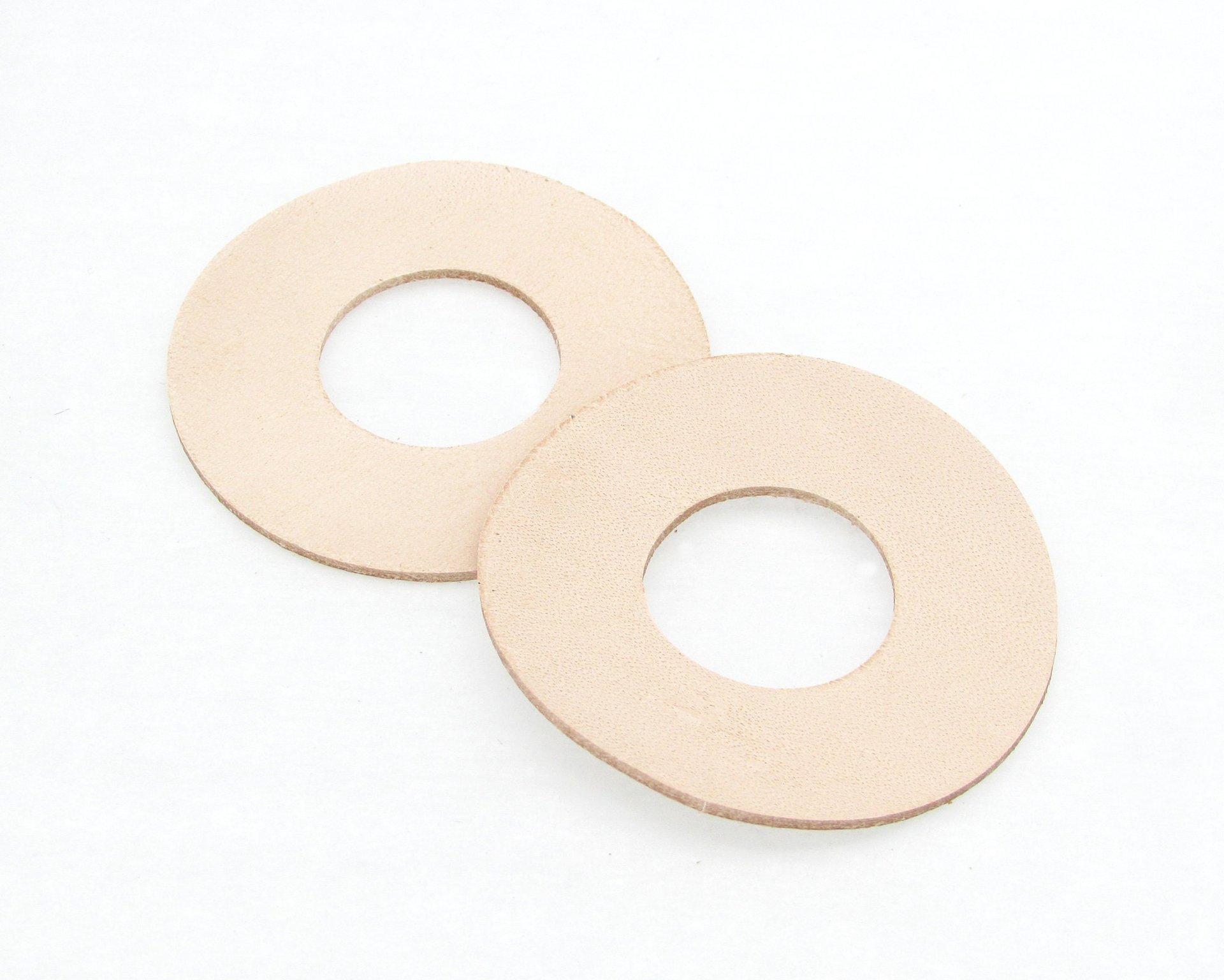 Large Donut Pendants, Die Cut Upcycled Genuine Leather Circles (10)