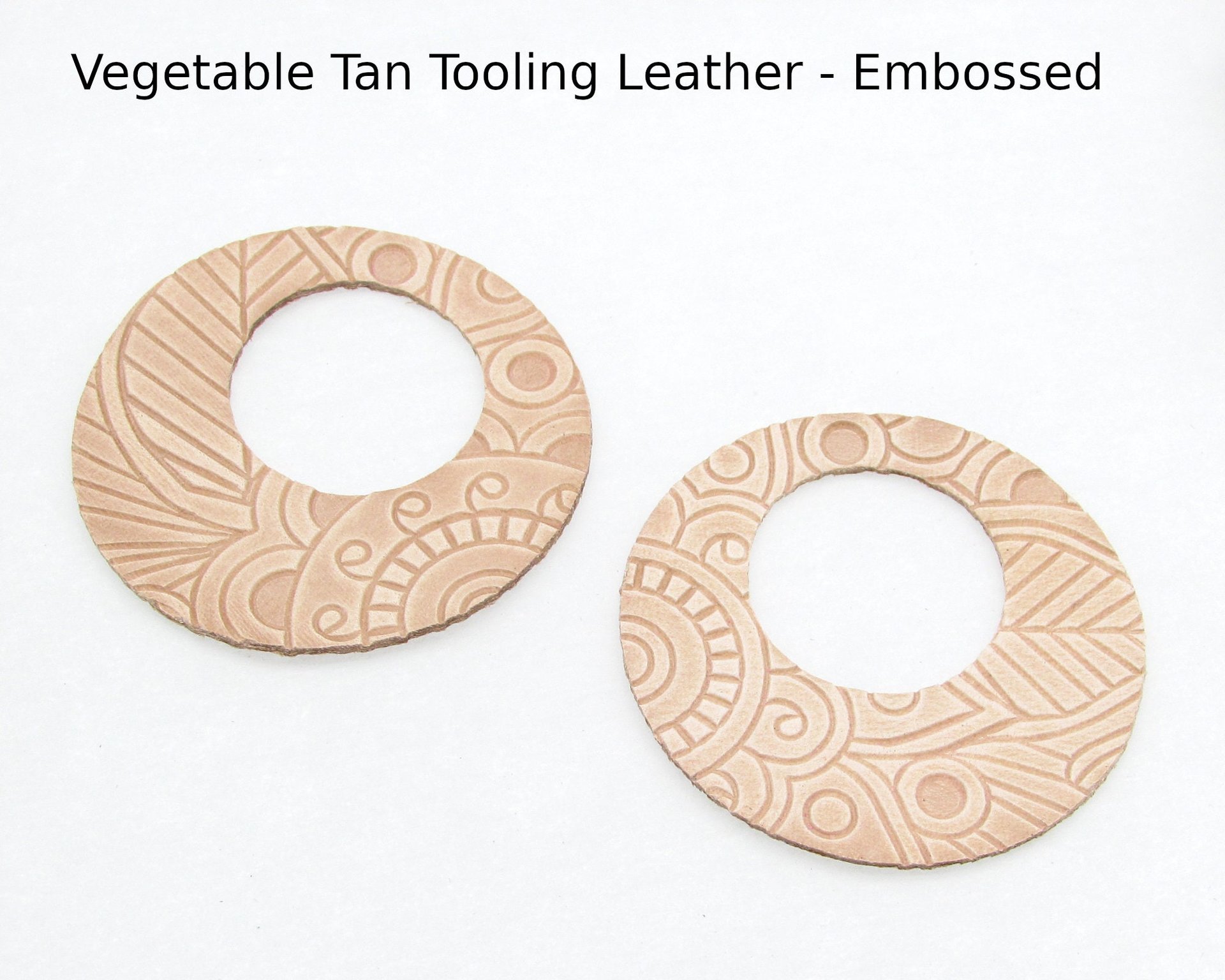 2 Inch Go-Go Circle Pendant Blanks, Upcycled Leather Die Cuts (10)