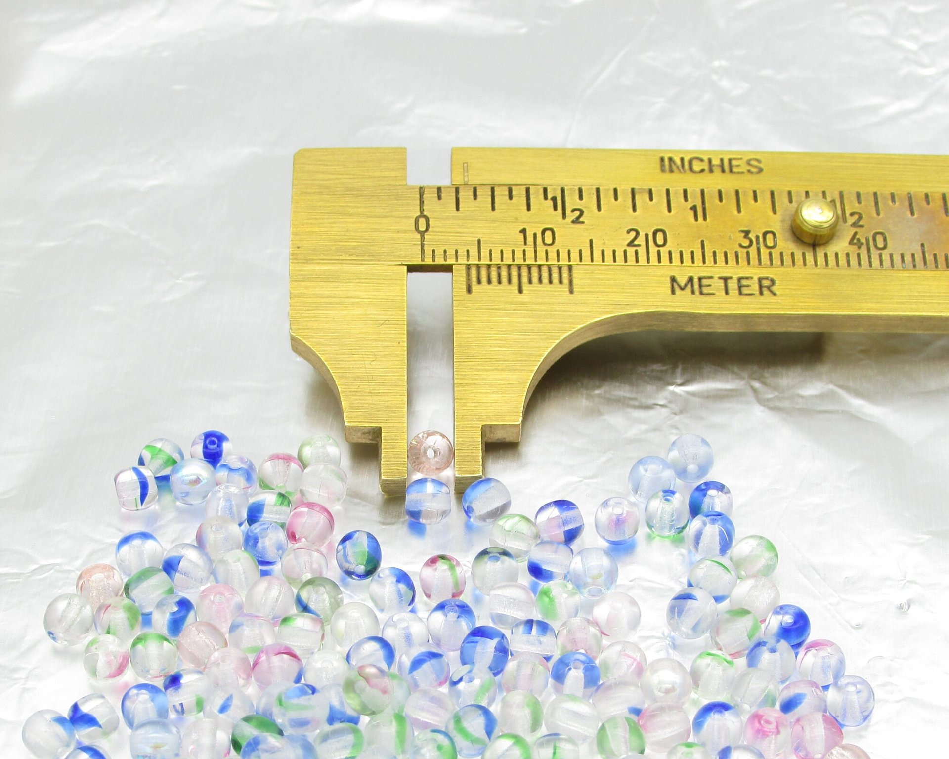 4mm Round Glass Beads, Multicolor Czech Glass Druk, Small Unlined Translucent Spacers