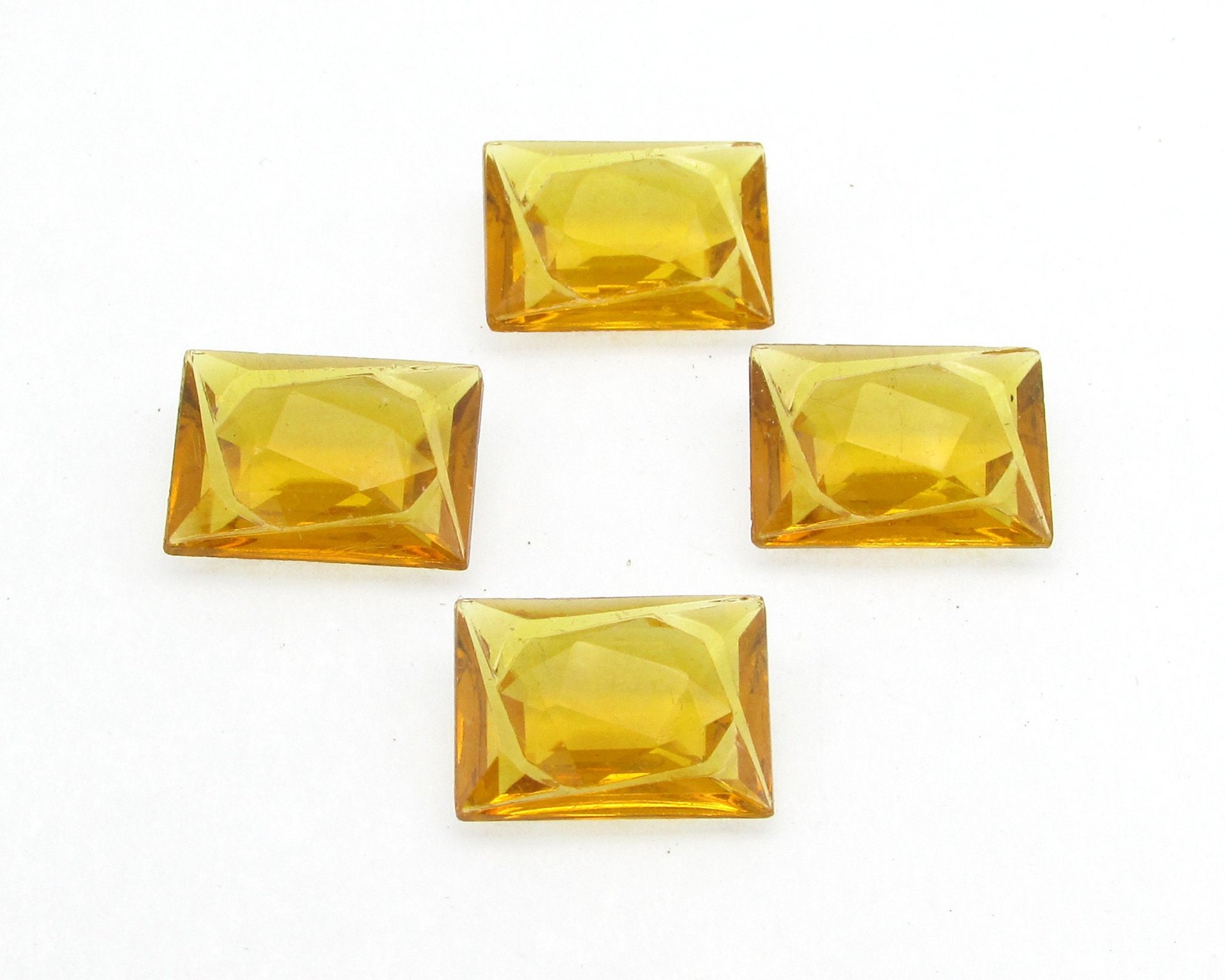 16x12mm Carved Rhinestones, Vintage Faceted Point Back Glass Gems